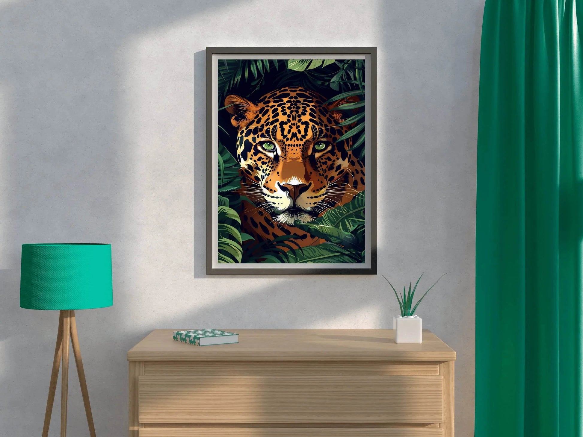 Painting of Tiger Hiding in Bushes - beink online art store