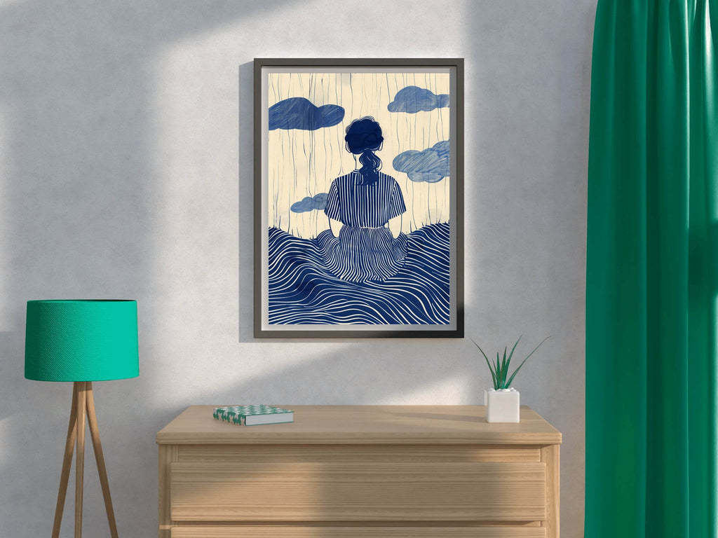 Girl Day Dreaming Modern Wall Art - beink online art store
