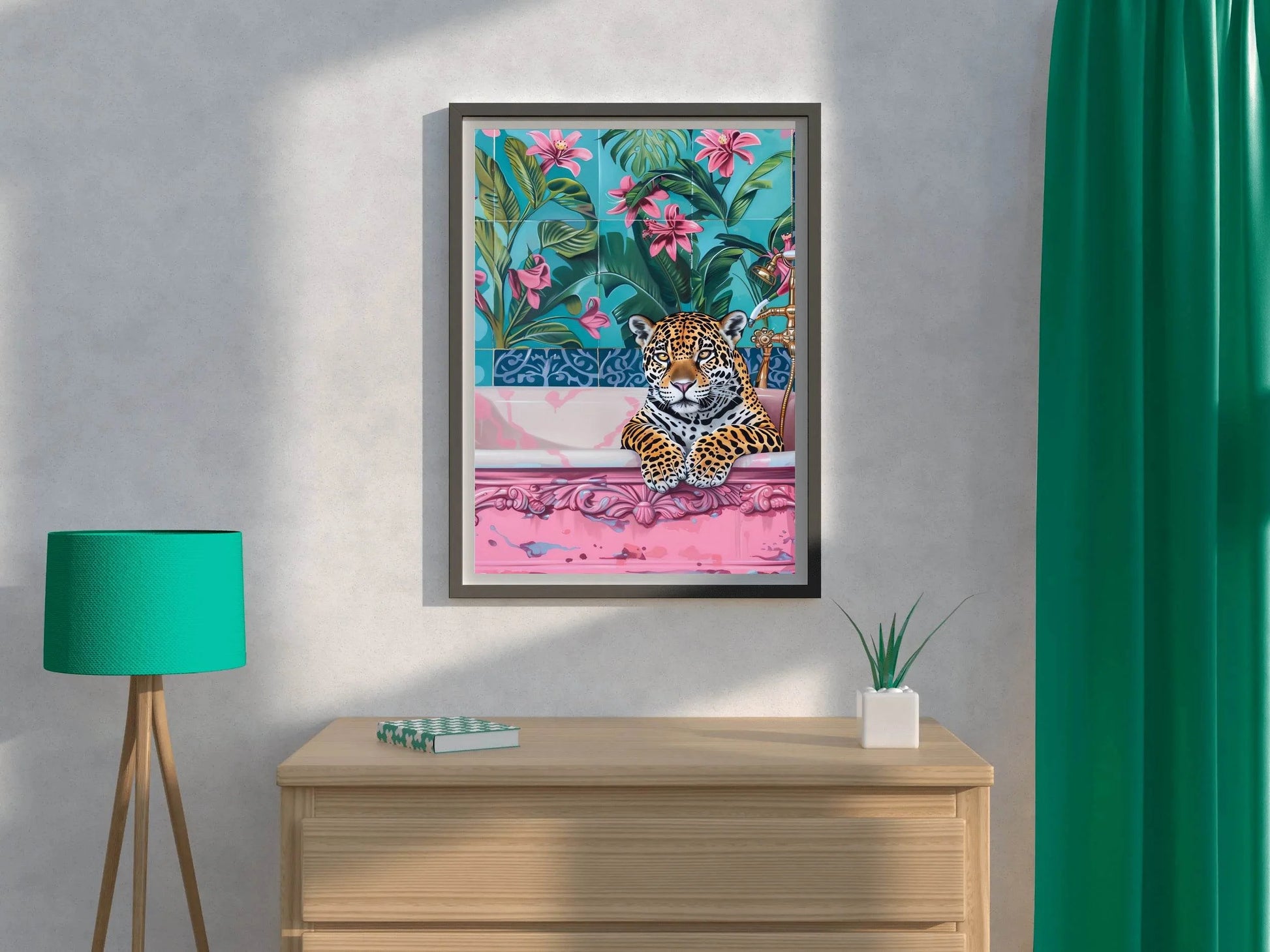 Leopard in the Tub Wall Art - beink online art store