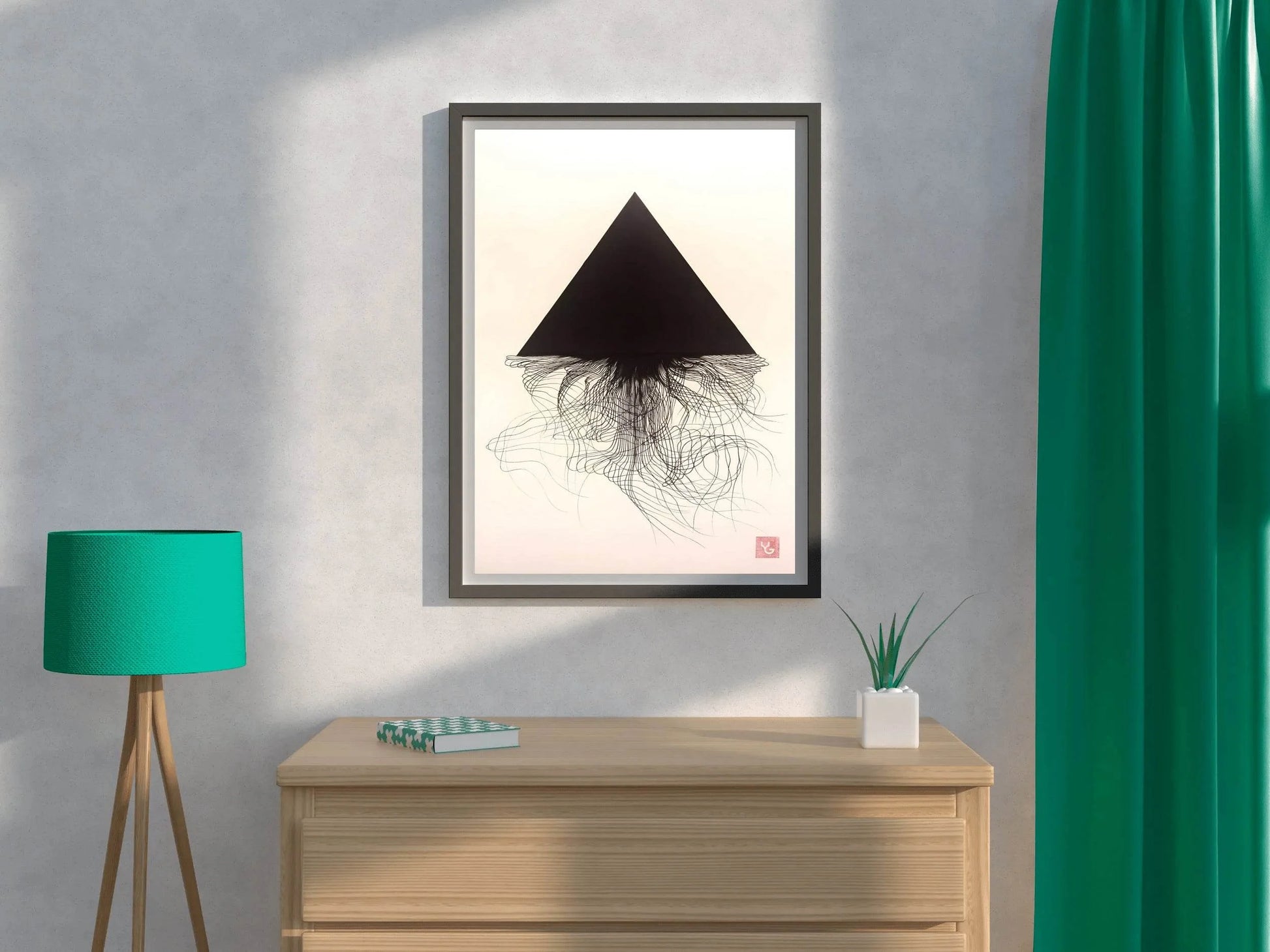 Black Pyramid Modern Wall Art - beink online art store