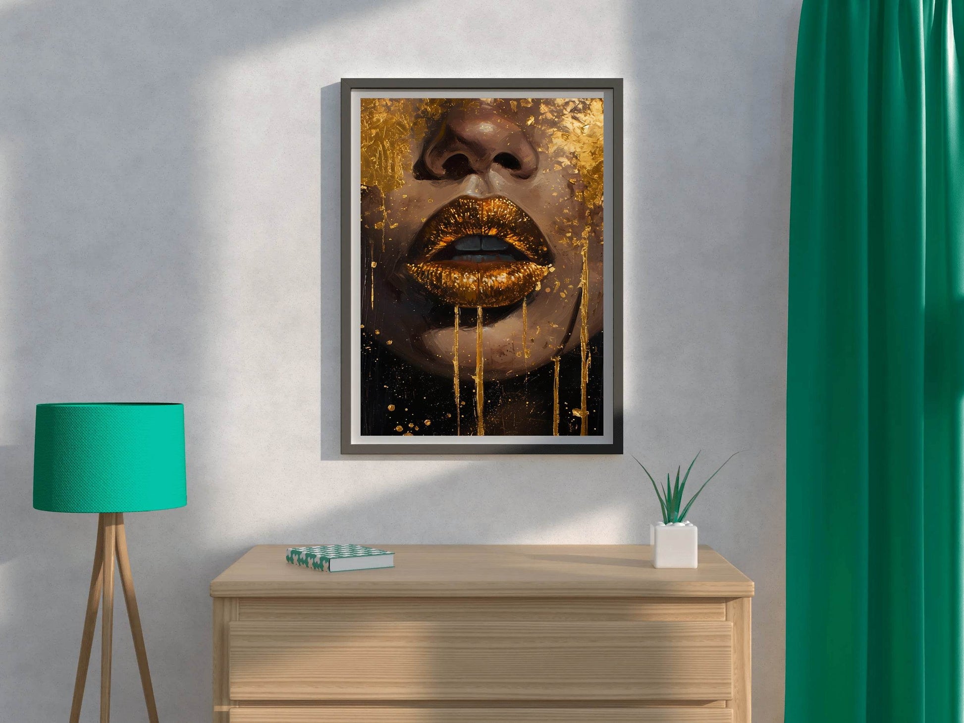 Woman Gold Lips Wall Art - beink online art store