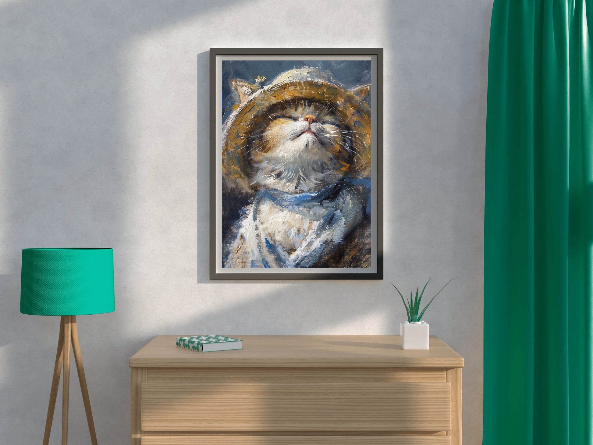 Hand Painted Portrait of Persian Cat Wall Art - beink online art store