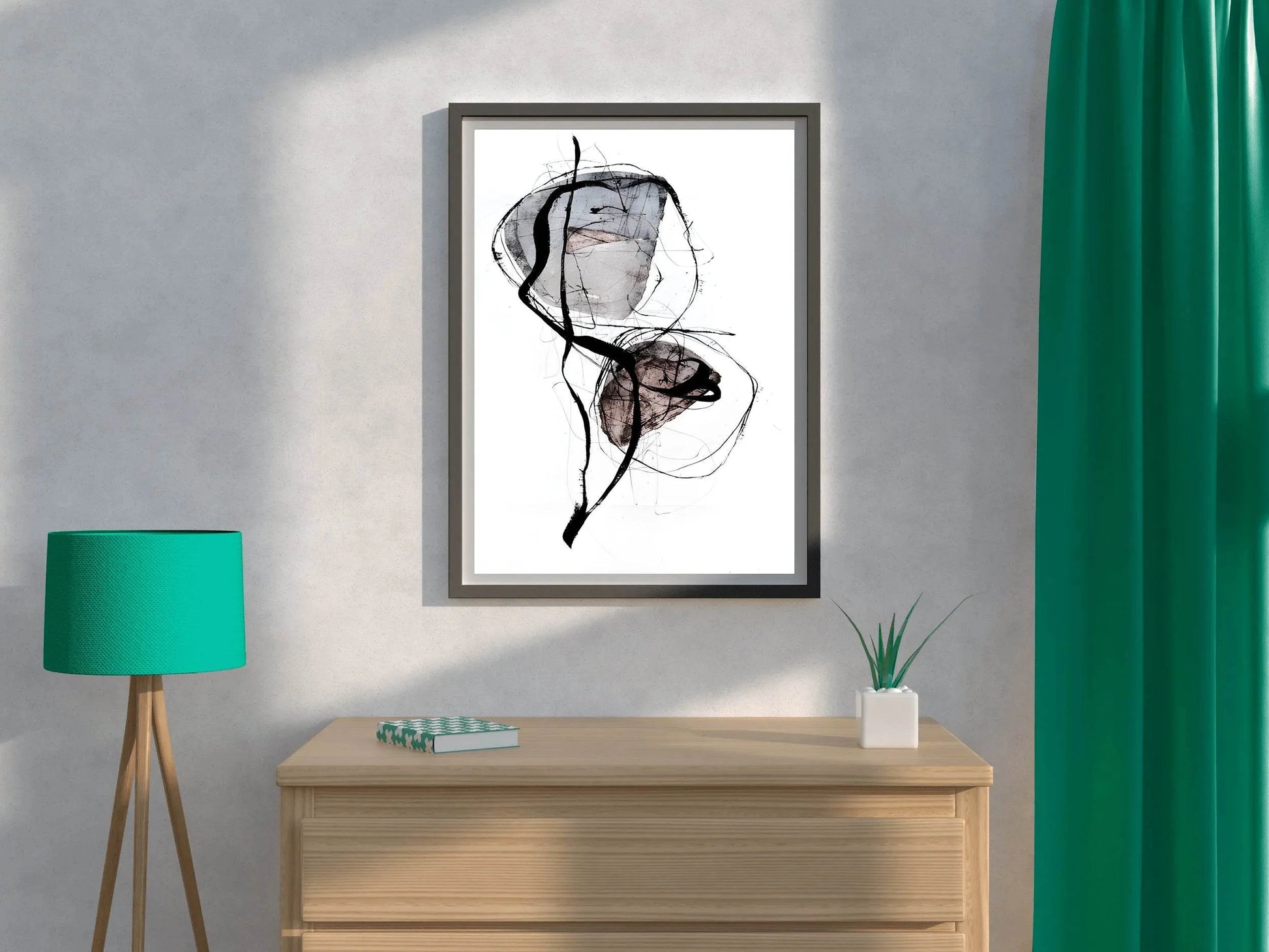 Ink and Watercolor Modern Wall Art - beink online art store