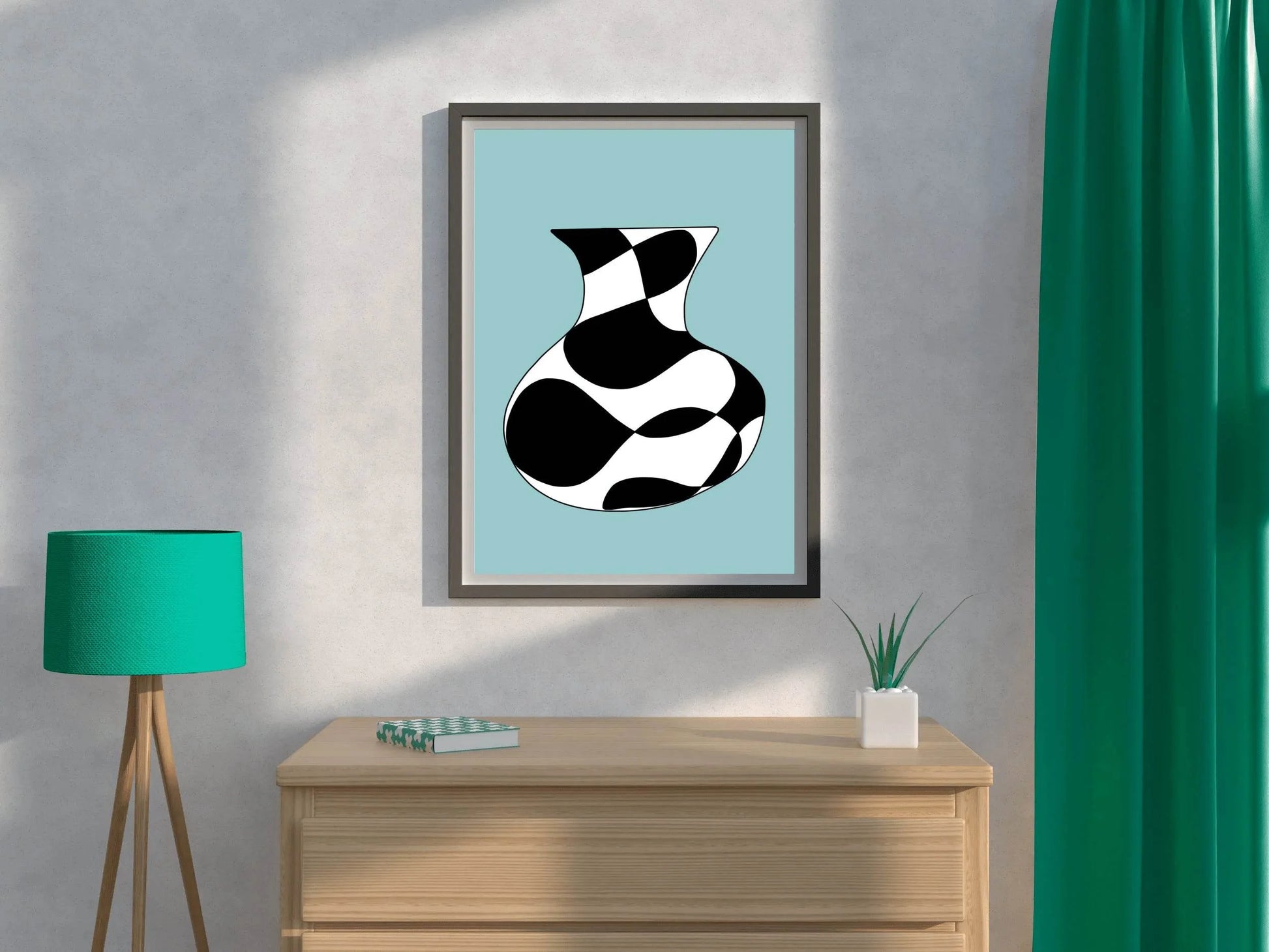 Black and White Vase Painting Wall Art - beink online art store