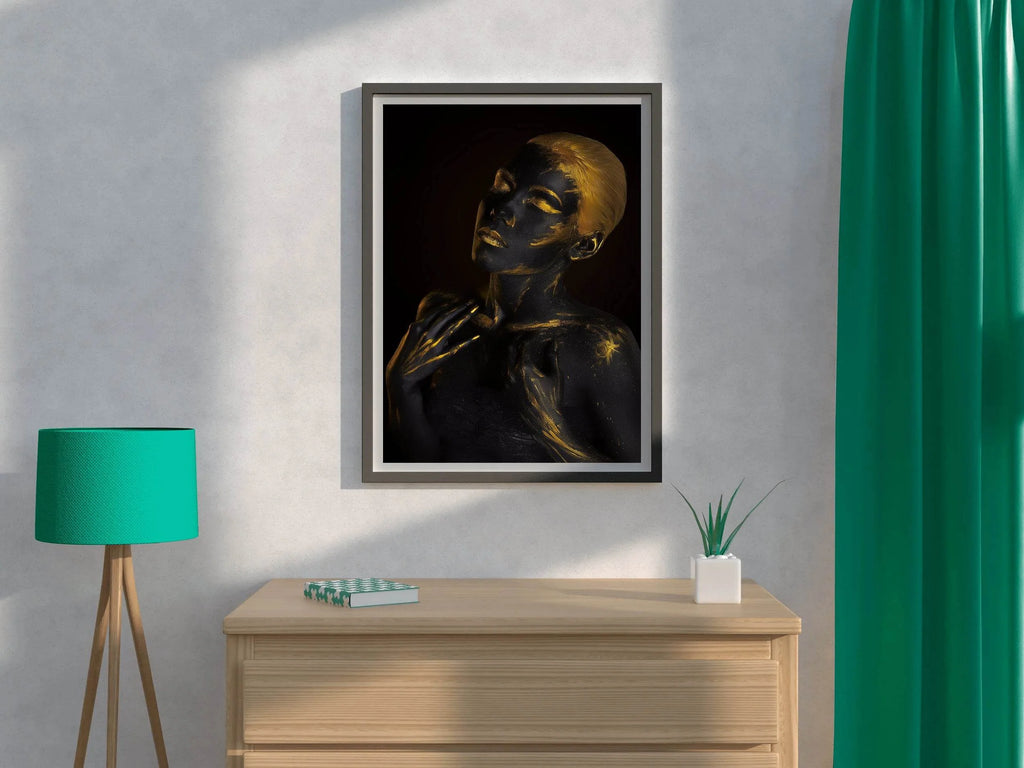 Gold and Black Mannequin Of A Woman Wall Art - beink online art store