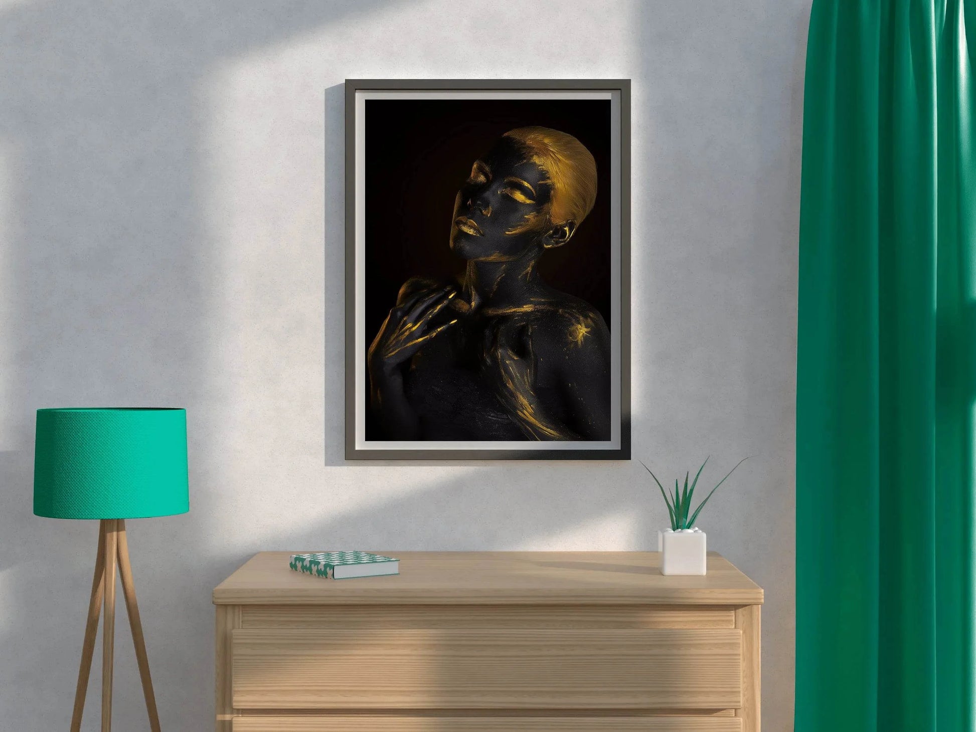 Gold and Black Mannequin Of A Woman Wall Art - beink online art store