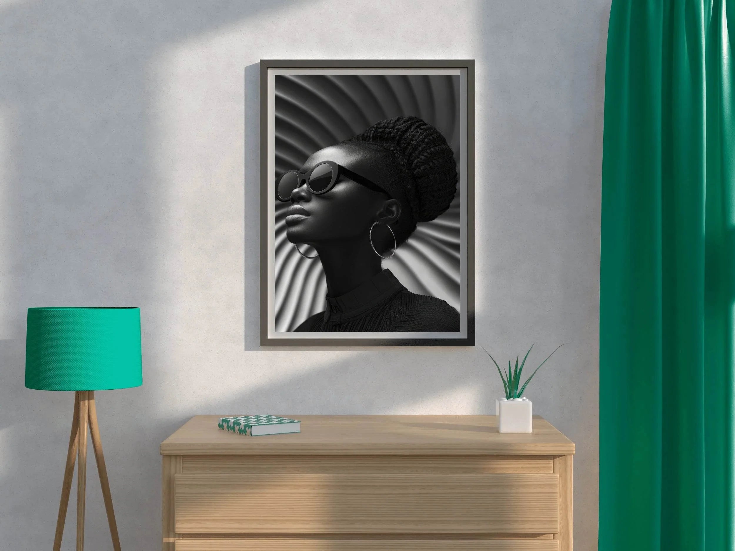 Girl in Goggle Black & White Wall Art - beink online art store