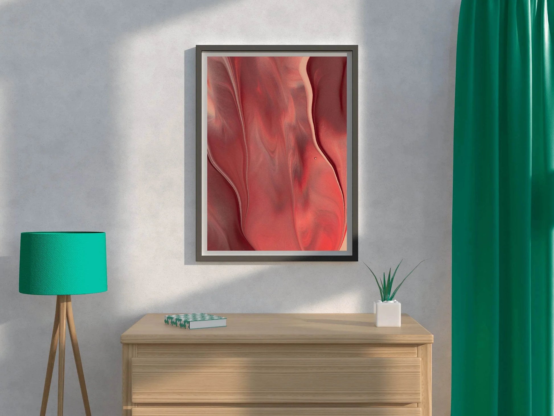 Red Oil Paint Background Abstract Wall Art - beink online art store