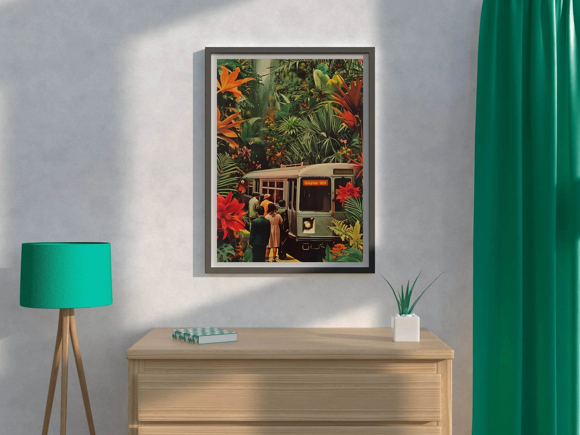 Passenger train in the middle of the forest Wall Art - beink online art store