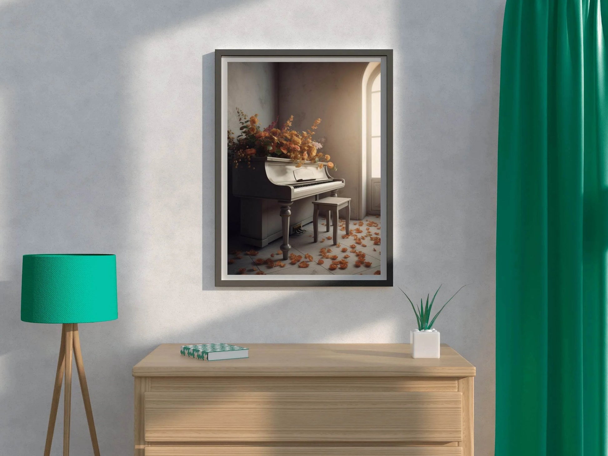 White Piano In The Church Wall Art - beink online art store