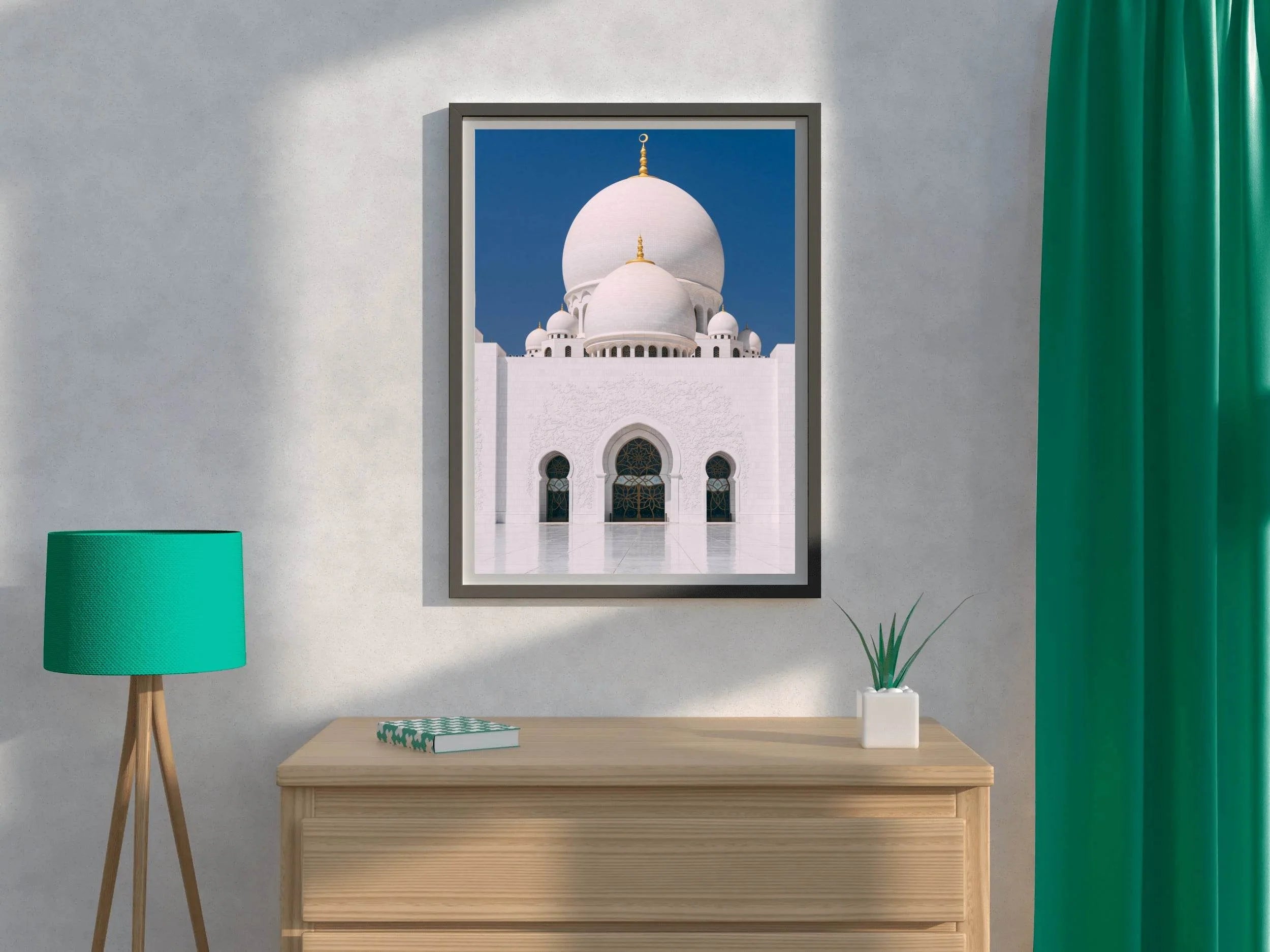 Pristine Mosque Against Blue Sky Wall Art - beink online art store