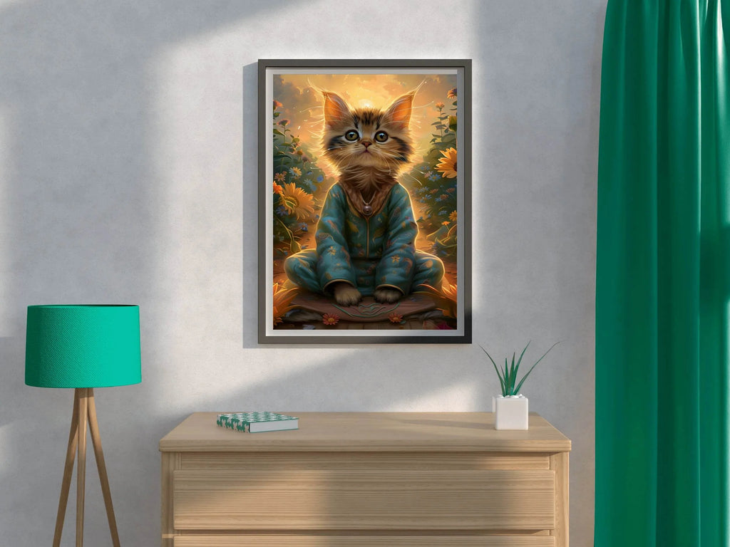 Cat Wearing Coat Animal Wall Art - beink online art store