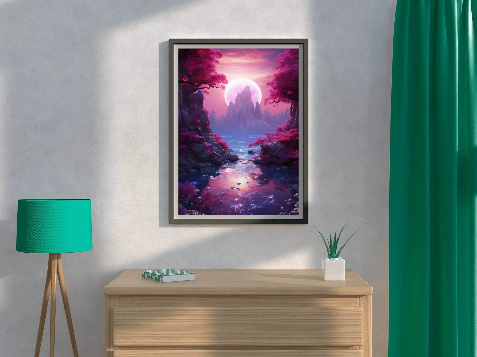Paysage Fantastique Magenta Wall Art - beink online art store