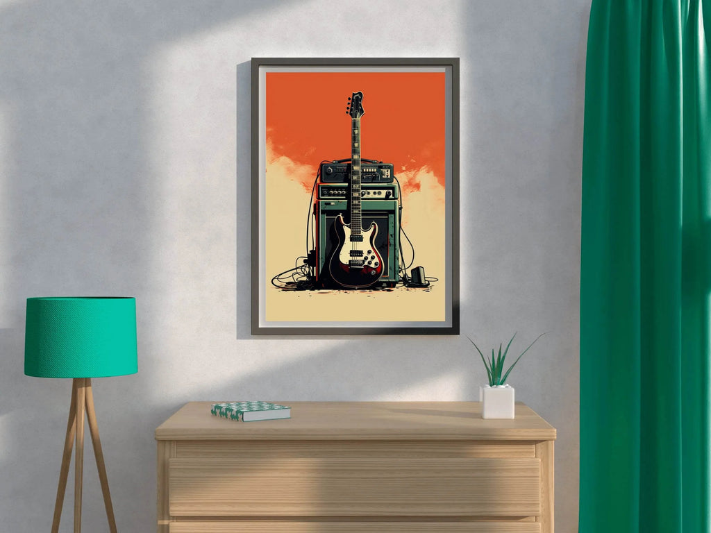 Radio Electric Guitar Wall Art - beink online art store