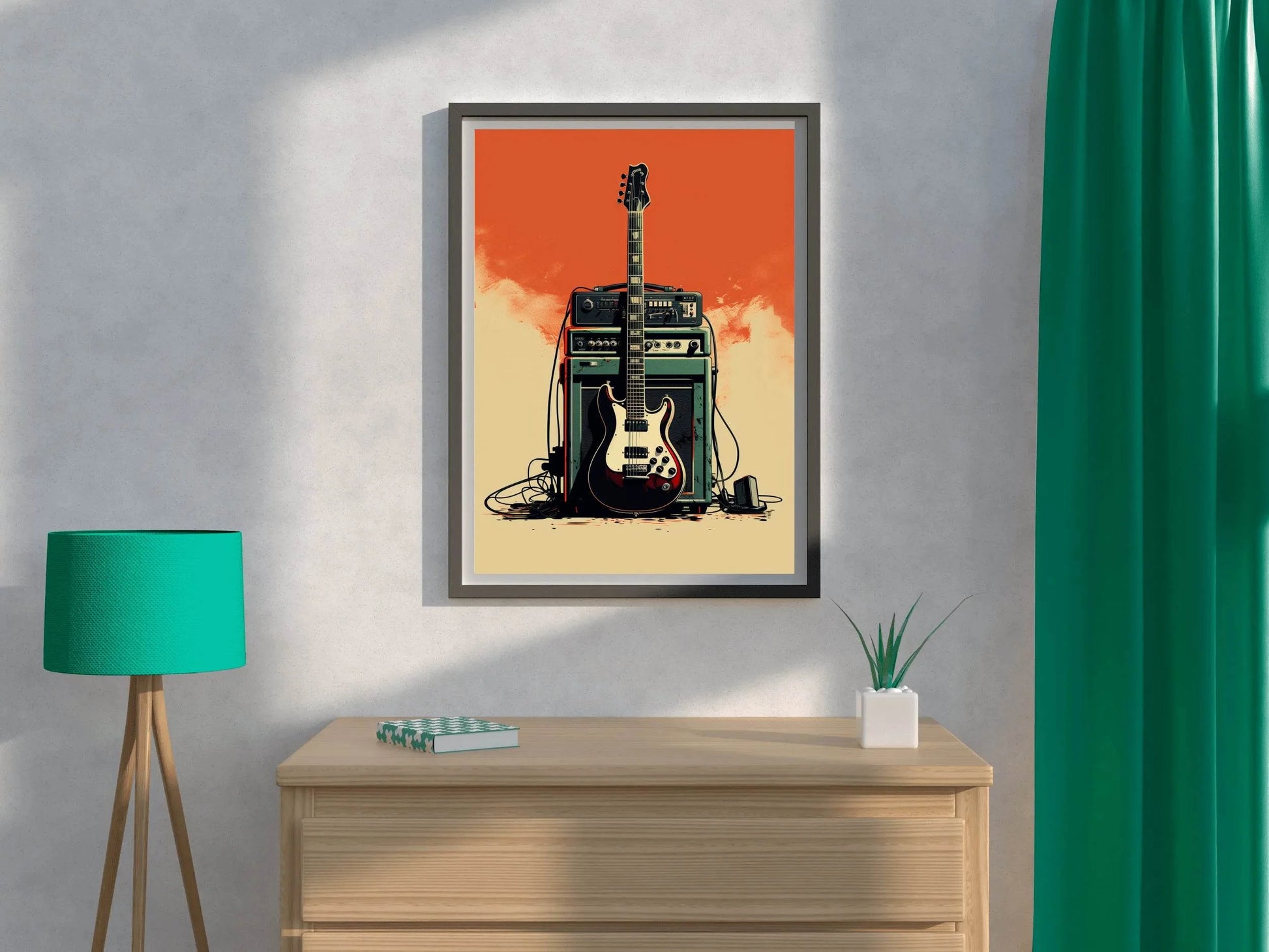 Radio Electric Guitar Wall Art - beink online art store
