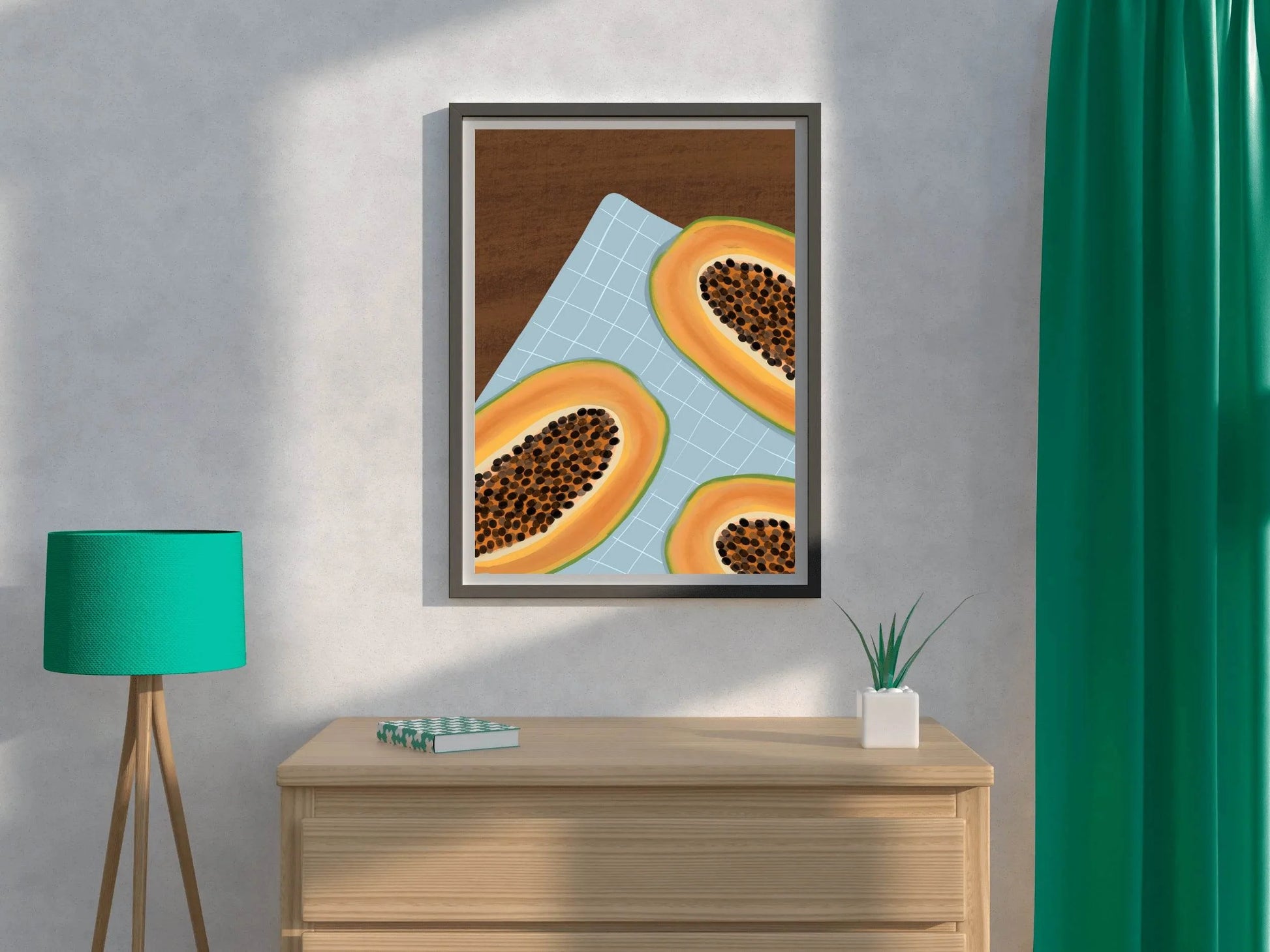 Papaya Fruit Painting Wall Art - beink online art store