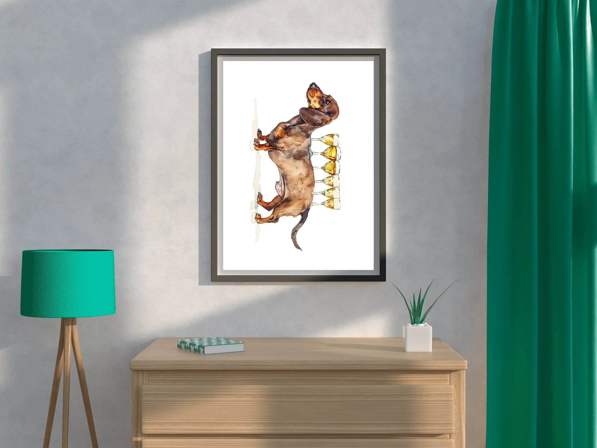 Dog Design Wine Table Wall Art - beink online art store