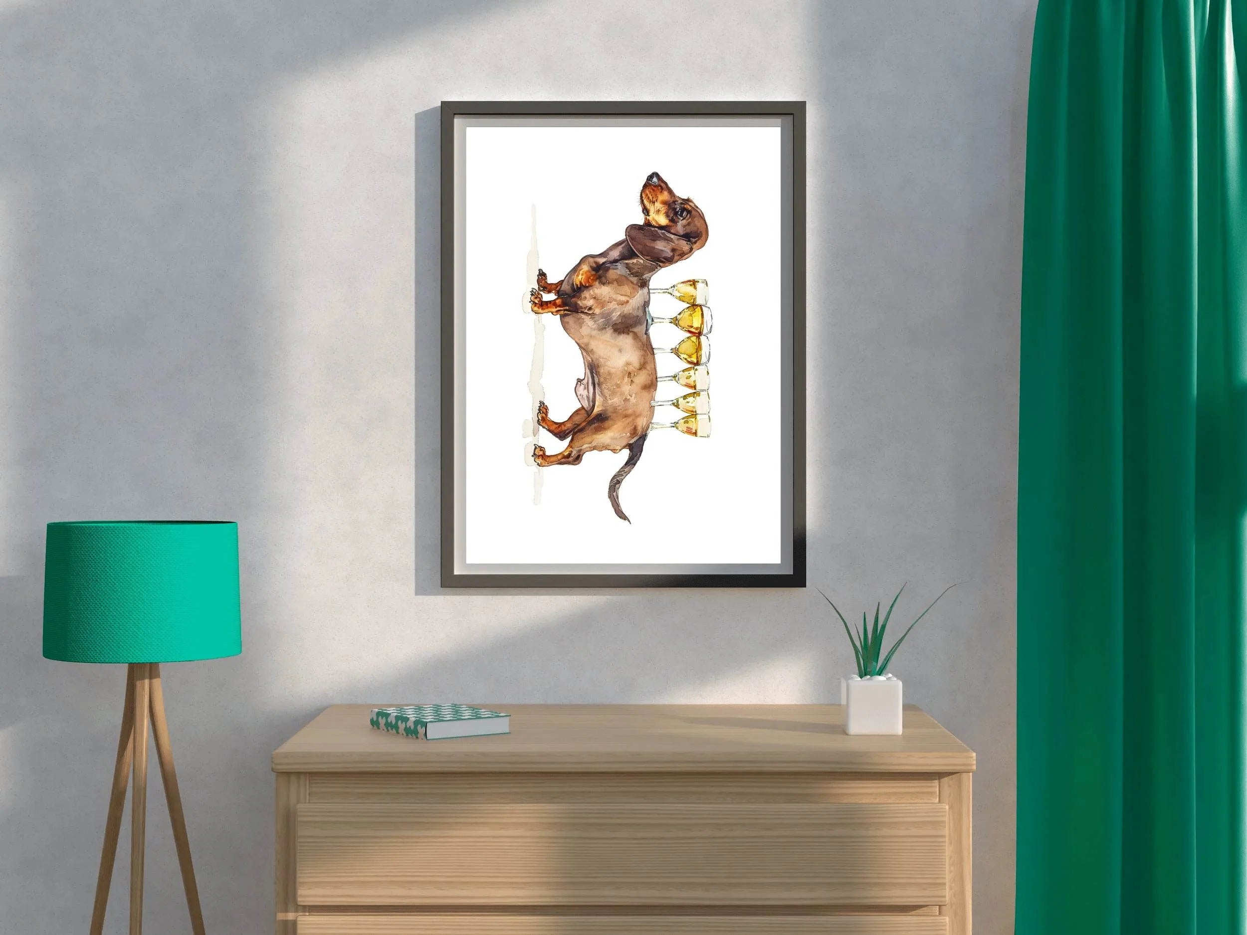Dog Design Wine Table Wall Art - beink online art store