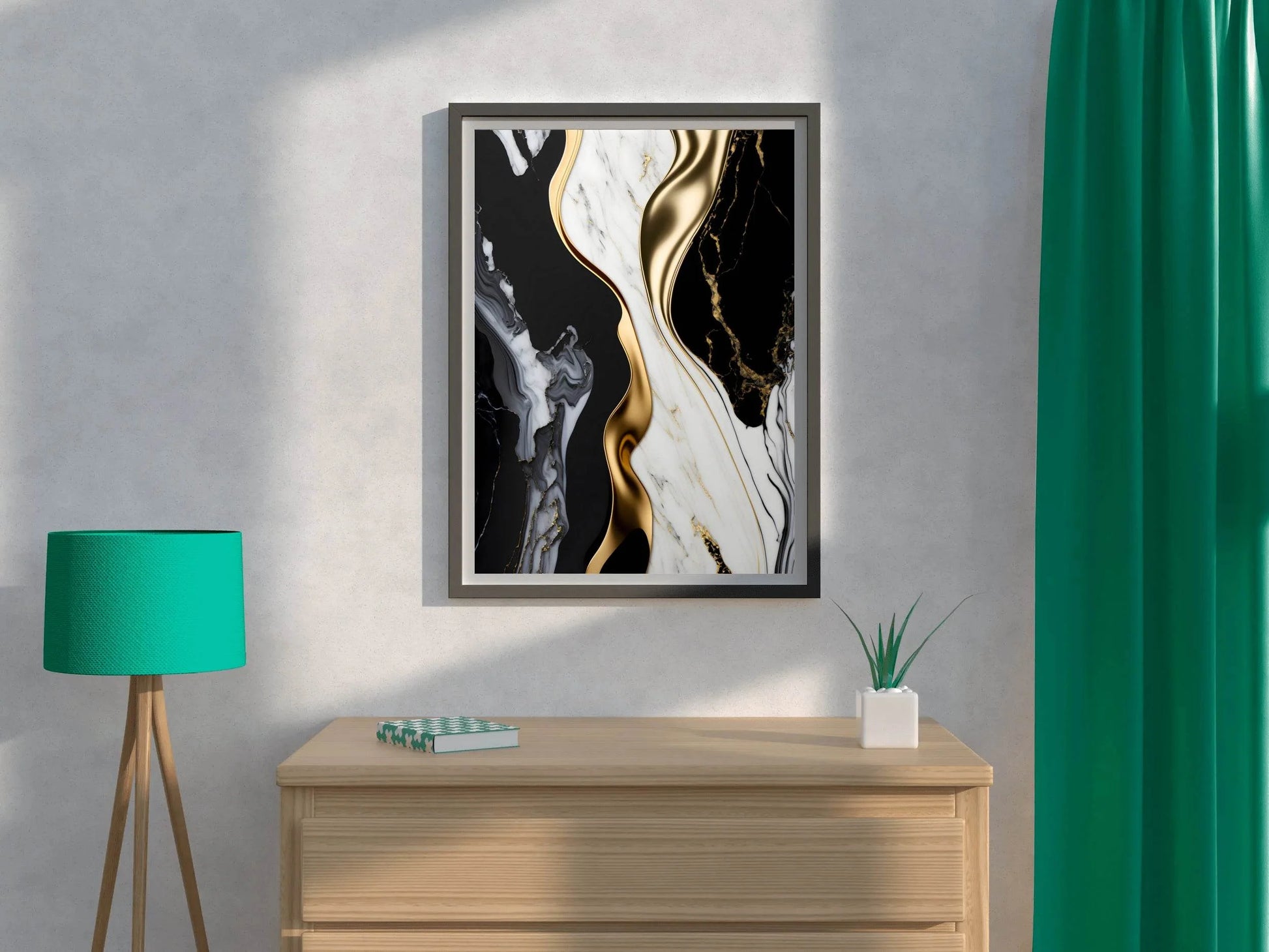 Black White And Gold Mmarble Facade Wall Art - beink online art store