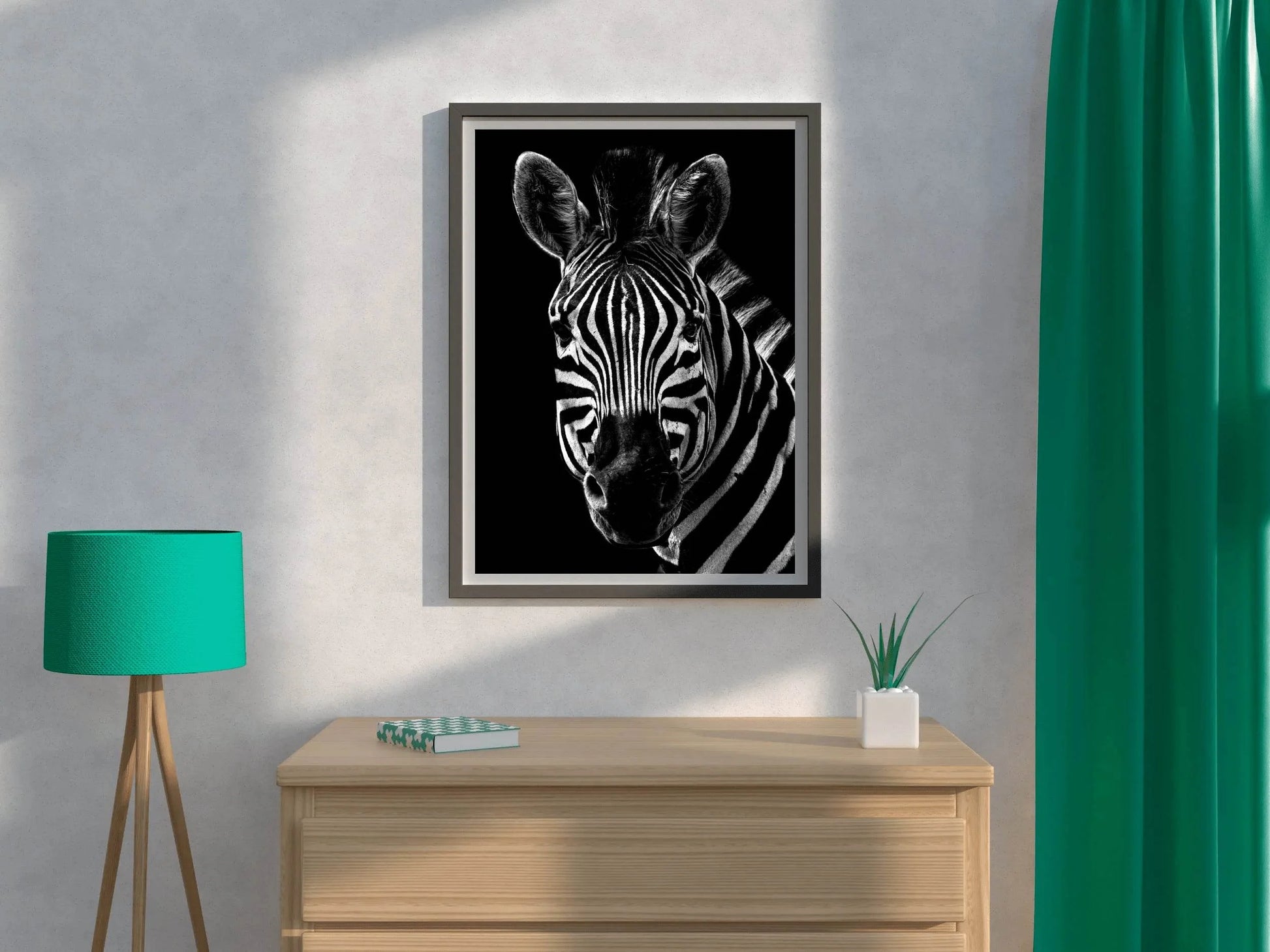 Zebra With Black Background Wall Art - beink online art store