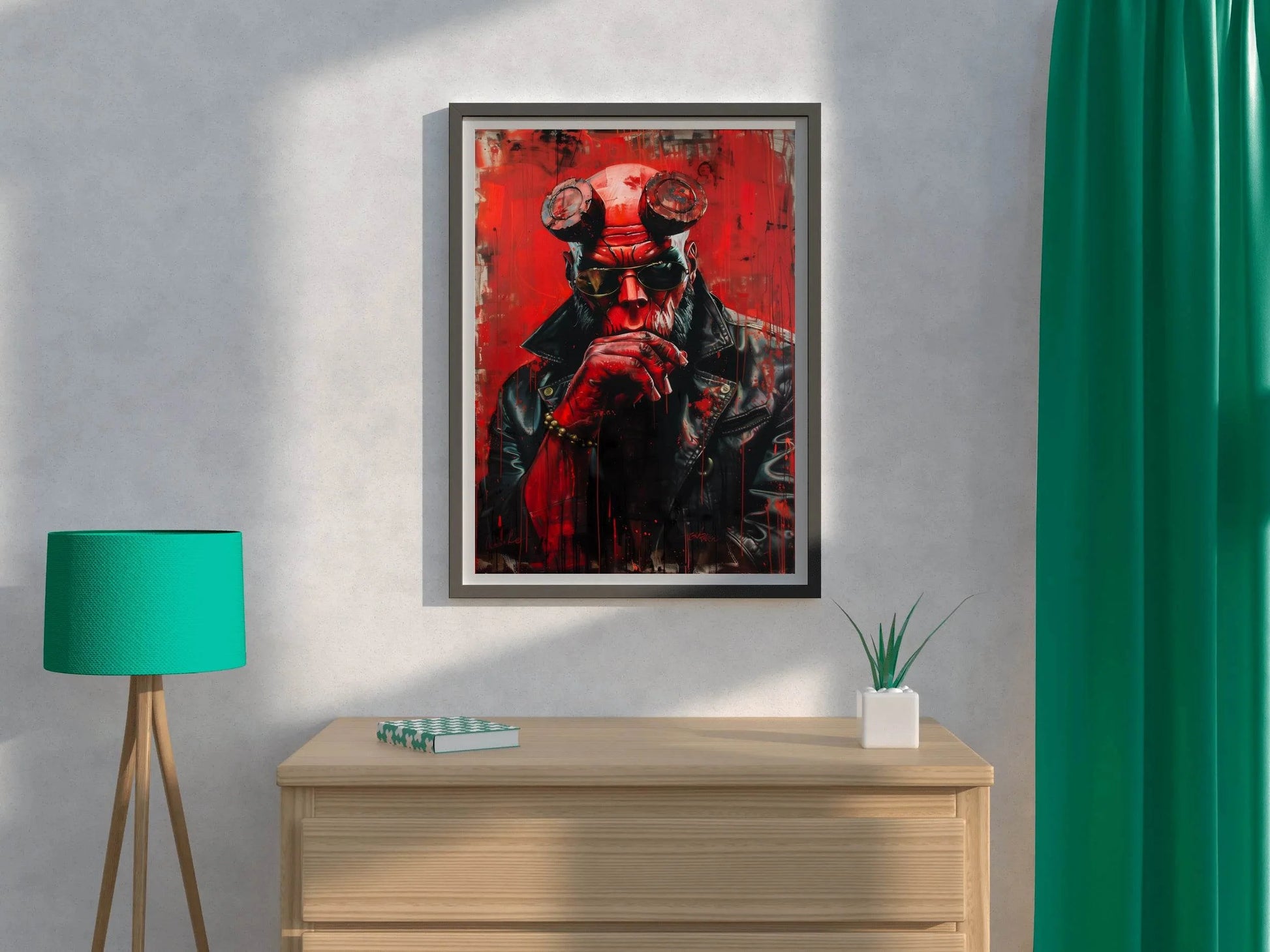 Painting of Hellboy Premium Wall Art - beink online art store