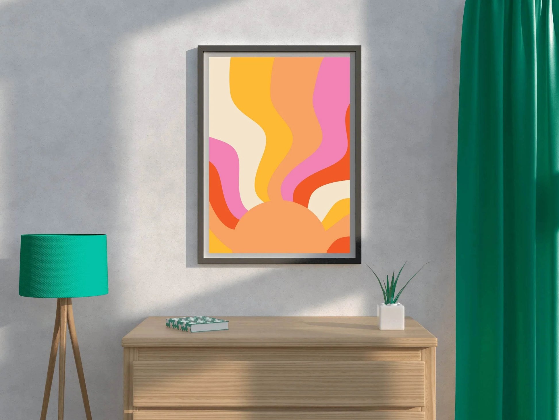 Watercolor Painting of Sun Rays Wall Art - beink online art store