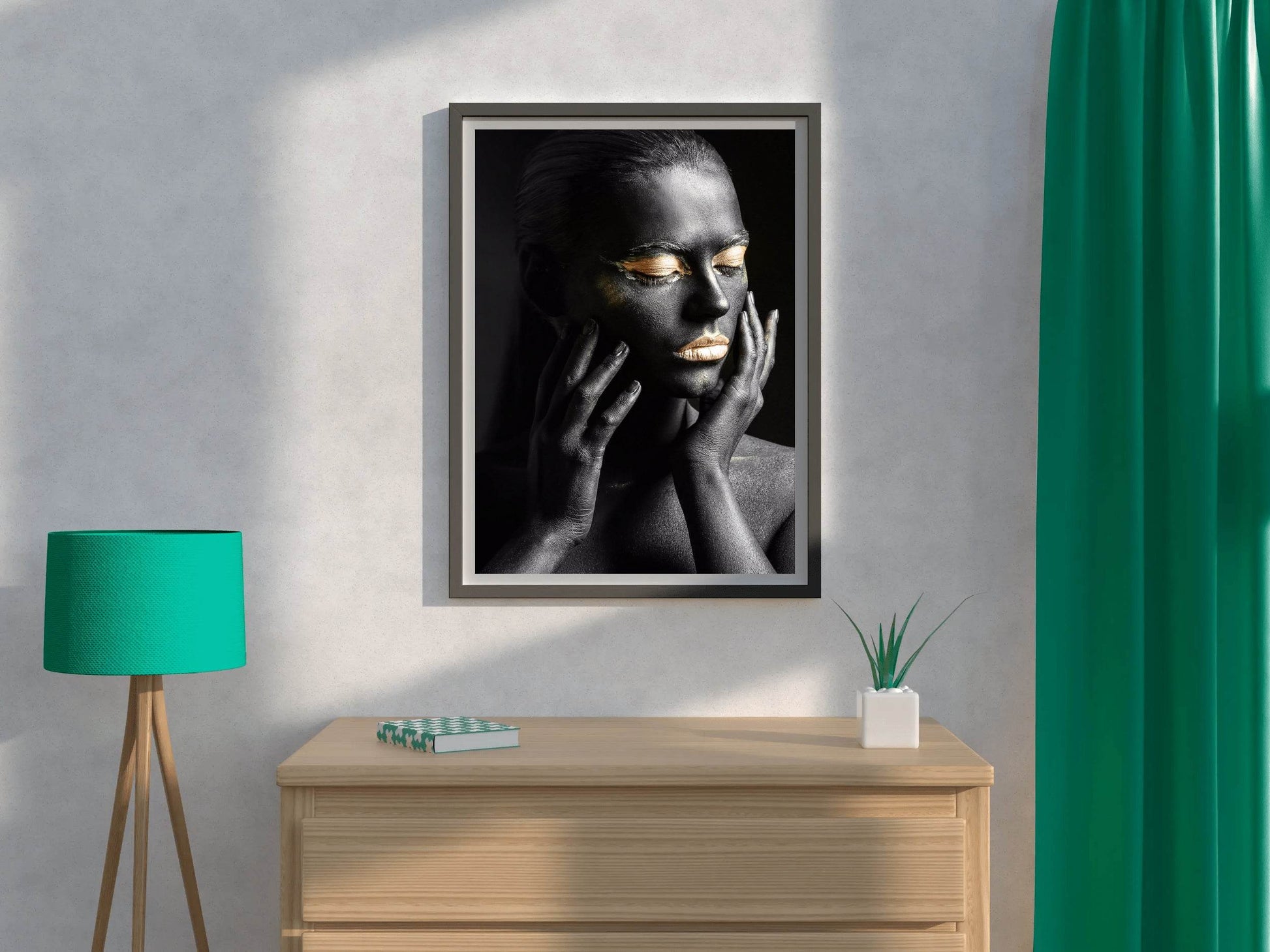 Black Face With Golden Eyes Wall Art - beink online art store