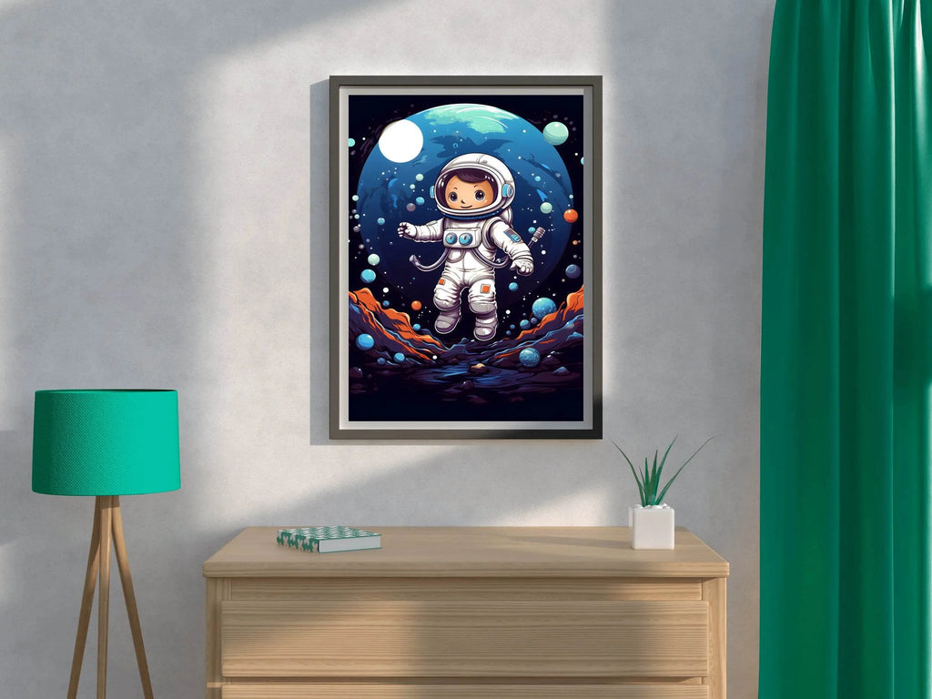 Painting of Astronaut Kid in Space - beink online art store