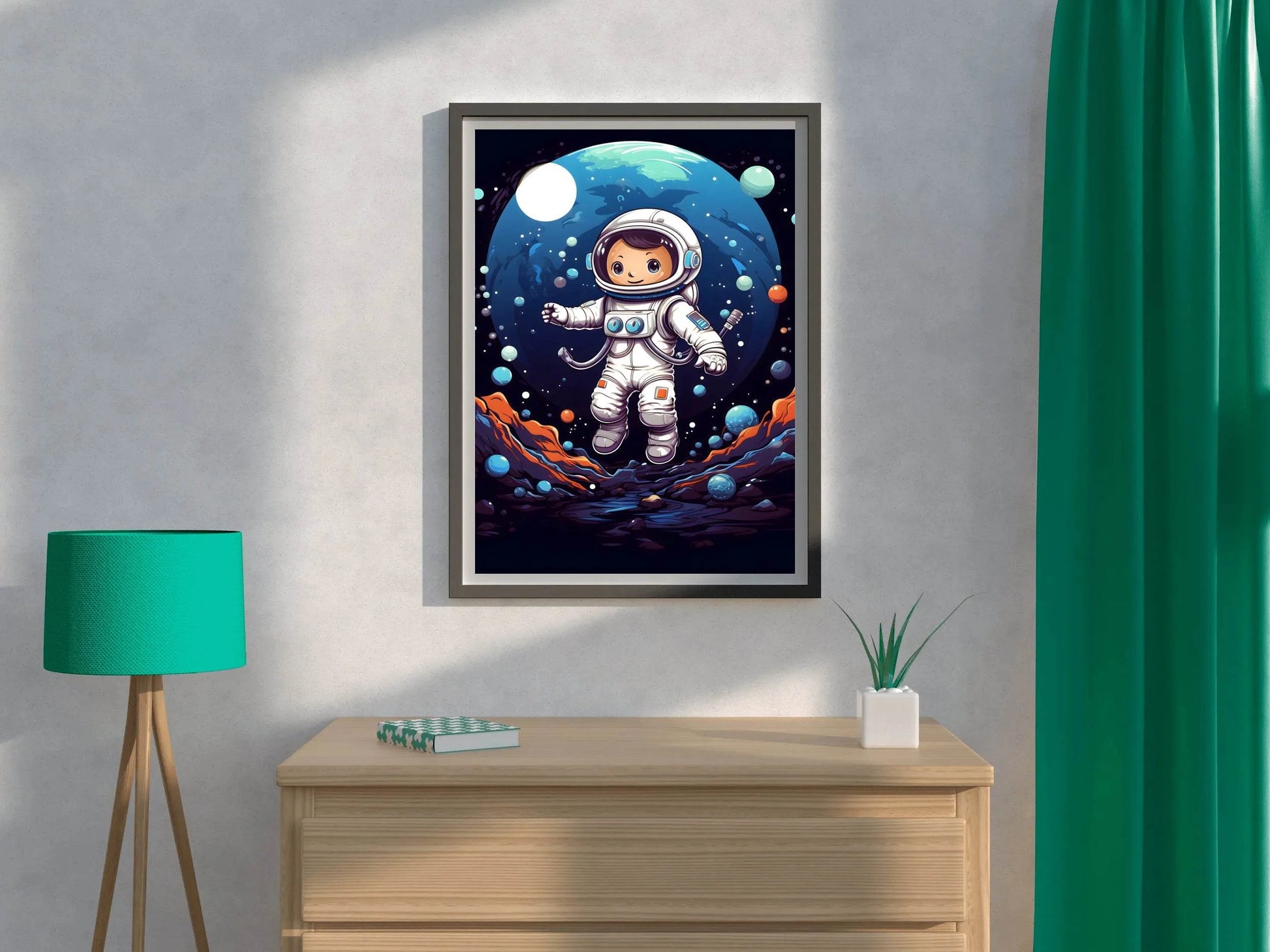 Painting of Astronaut Kid in Space - beink online art store