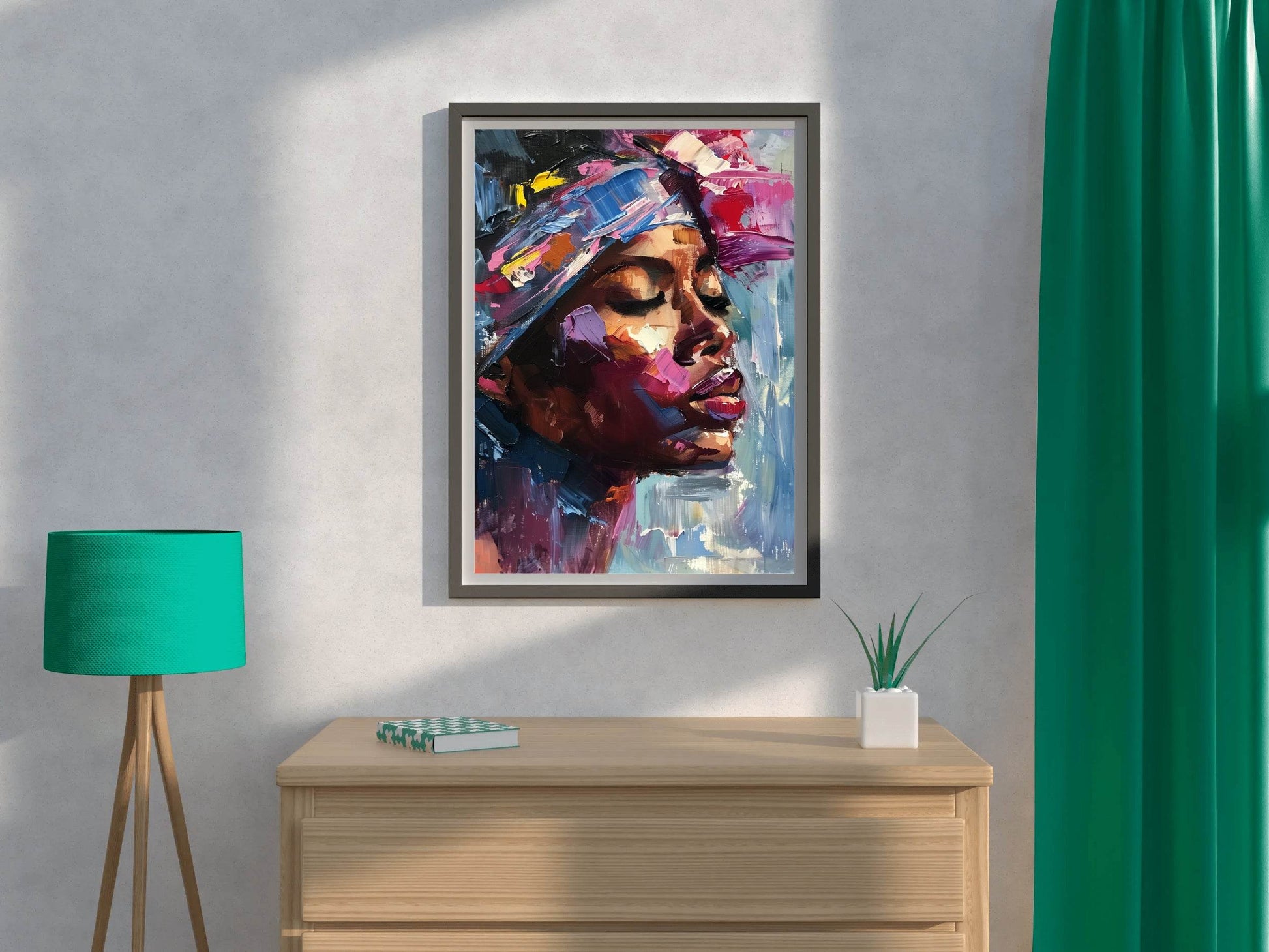 Woman with African Headtie Wall Art - beink online art store