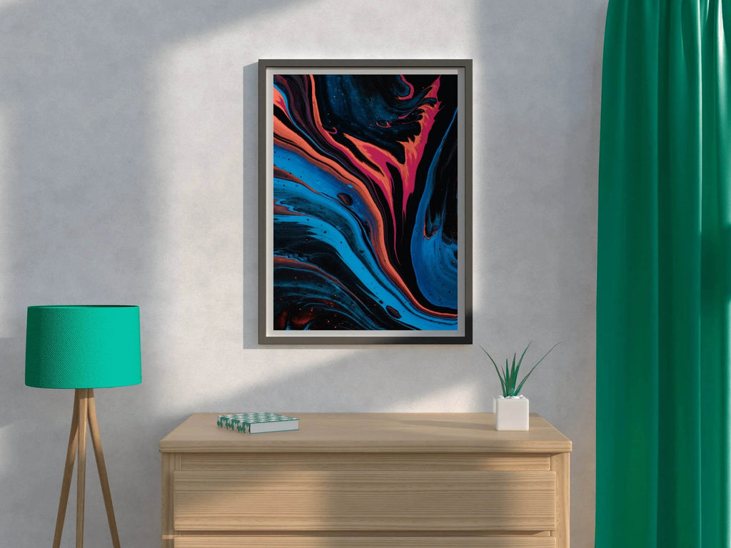 Long Run Broad Dark Colors Oil Paint Abstrat Wall Art - beink online art store