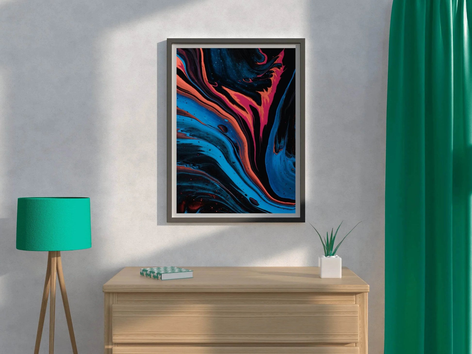 Long Run Broad Dark Colors Oil Paint Abstrat Wall Art - beink online art store