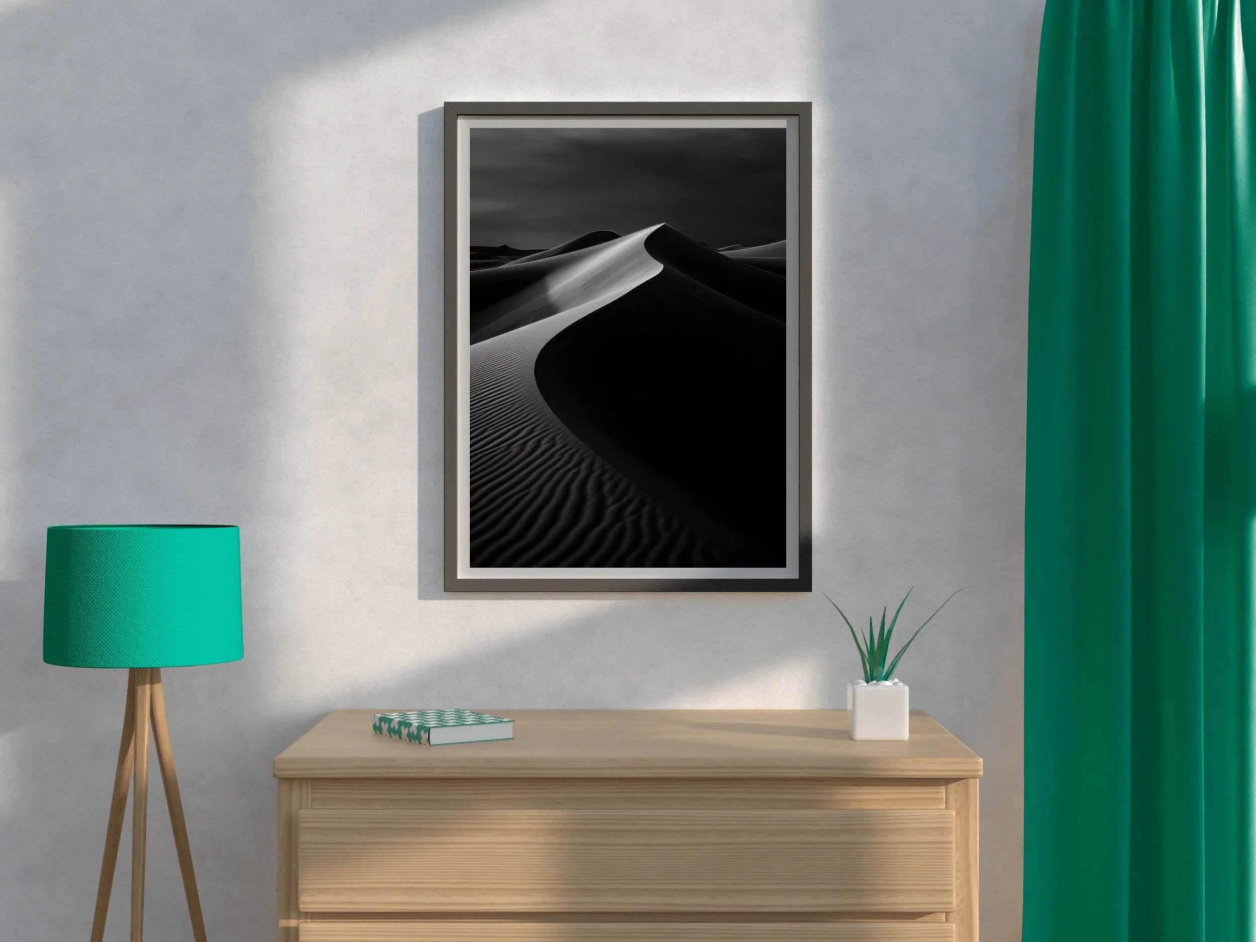 Desert Night Black & White Wall Art - beink online art store
