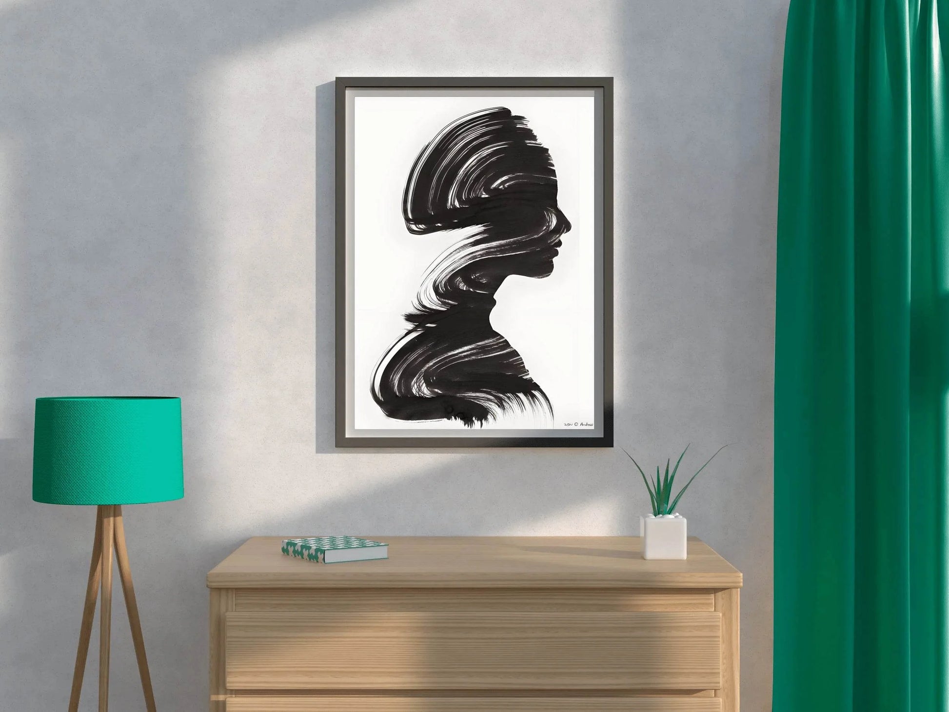 Women Image With Brush Strokes Modern Wall Art - beink online art store