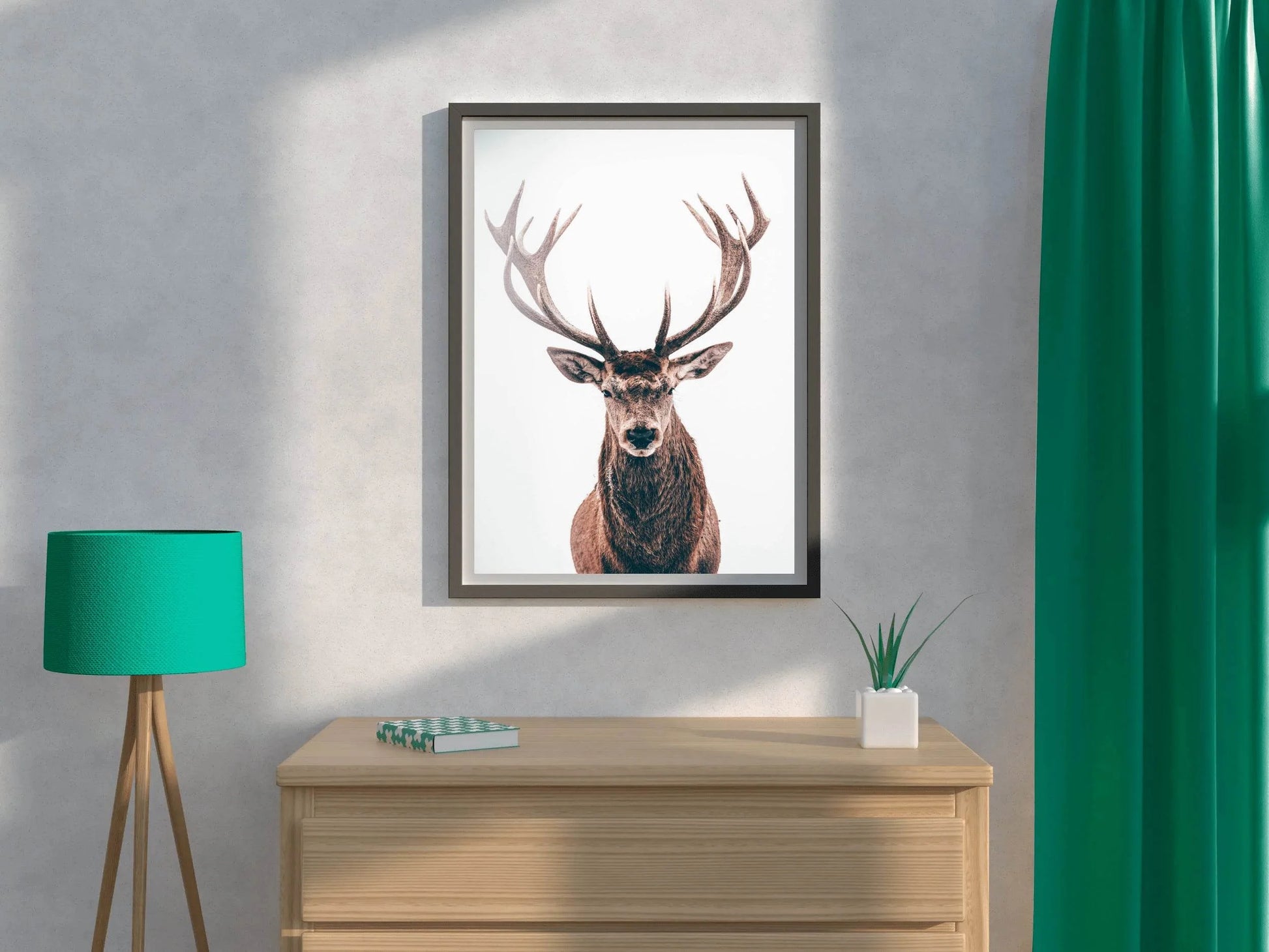 Red Deer in Snow Animal Wall Art - beink online art store