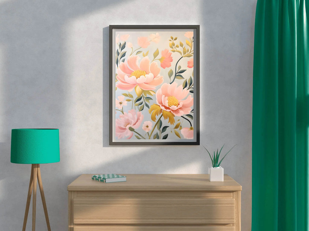 Pastel Painting Of Pink Flowers - beink online art store