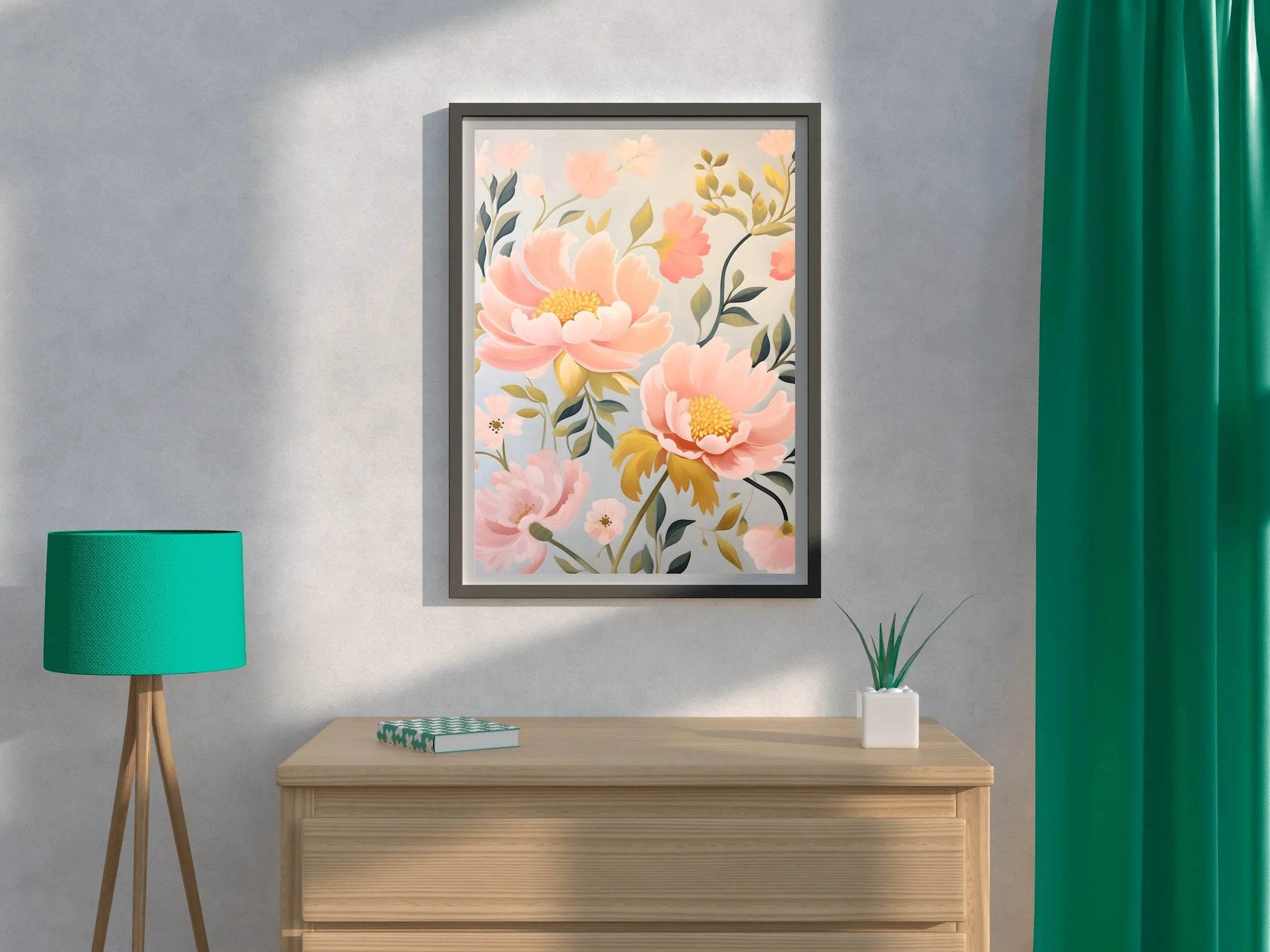 Pastel Painting Of Pink Flowers - beink online art store