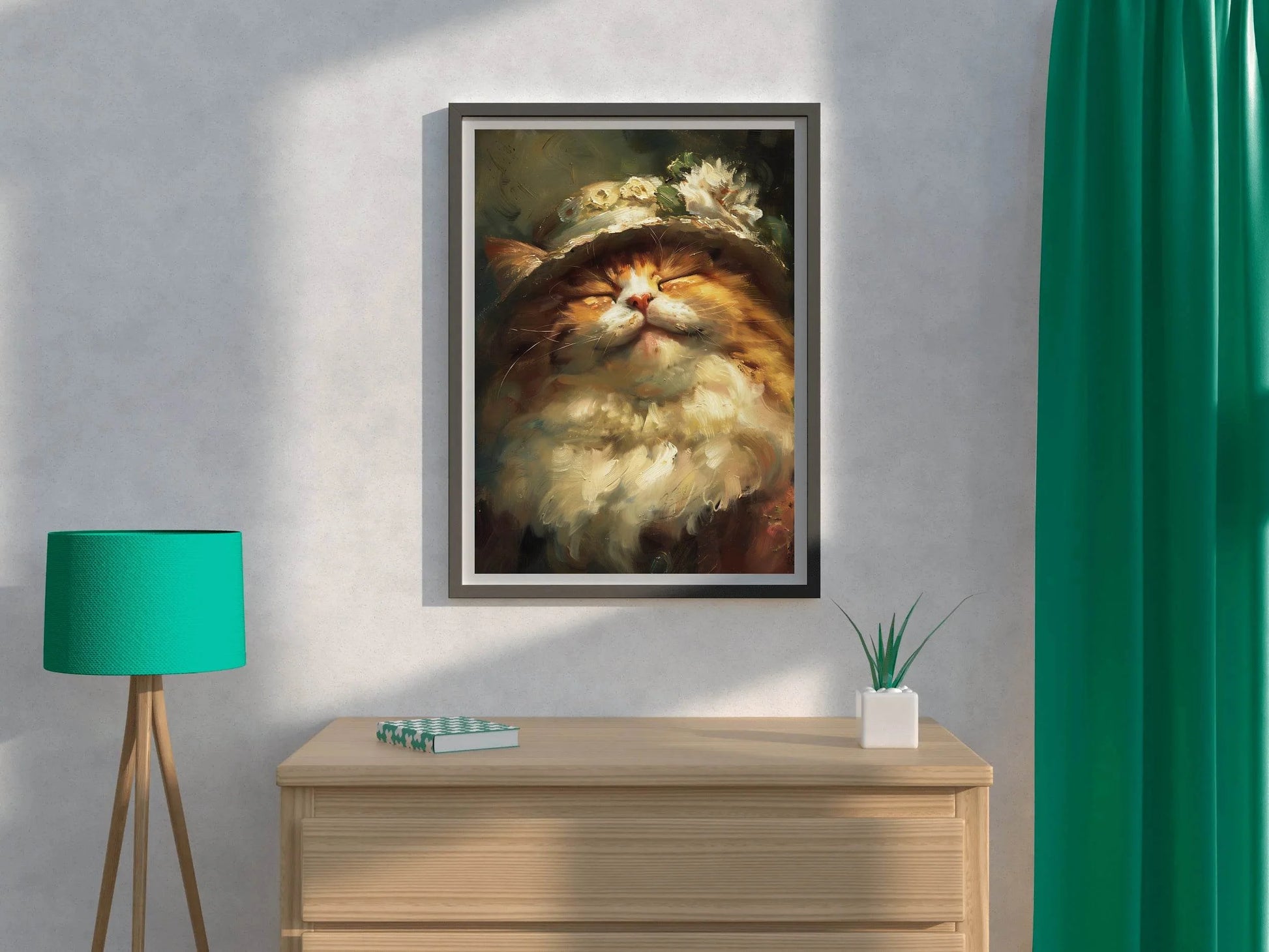 Watercolor Brush Strokes Sleeping Cat Painting - beink online art store