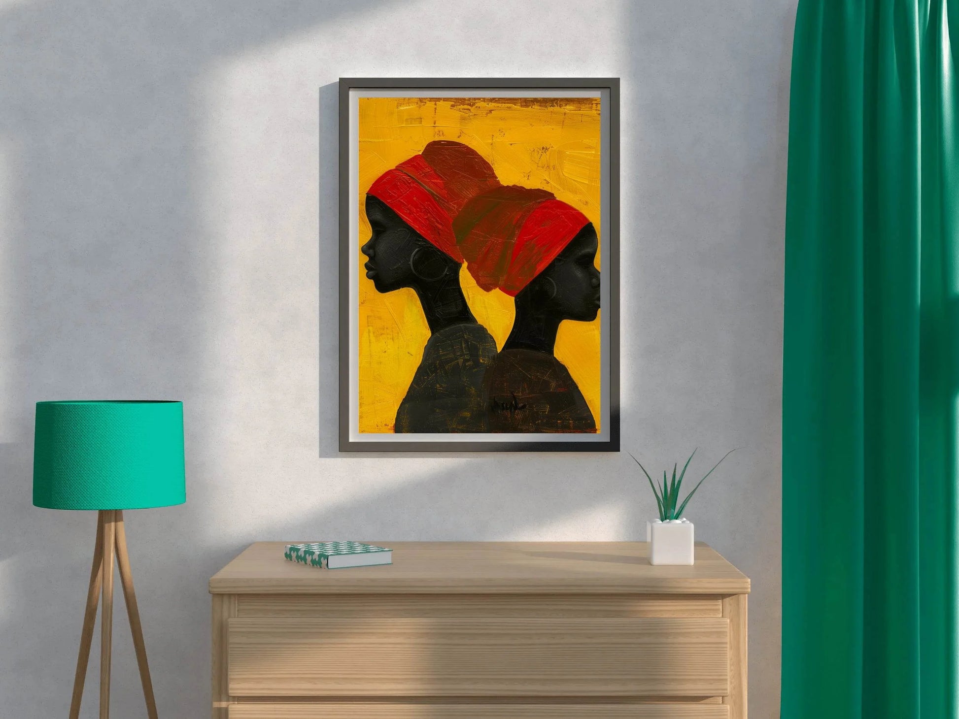 Handmade Black Women on Canvas Wall Art - beink online art store