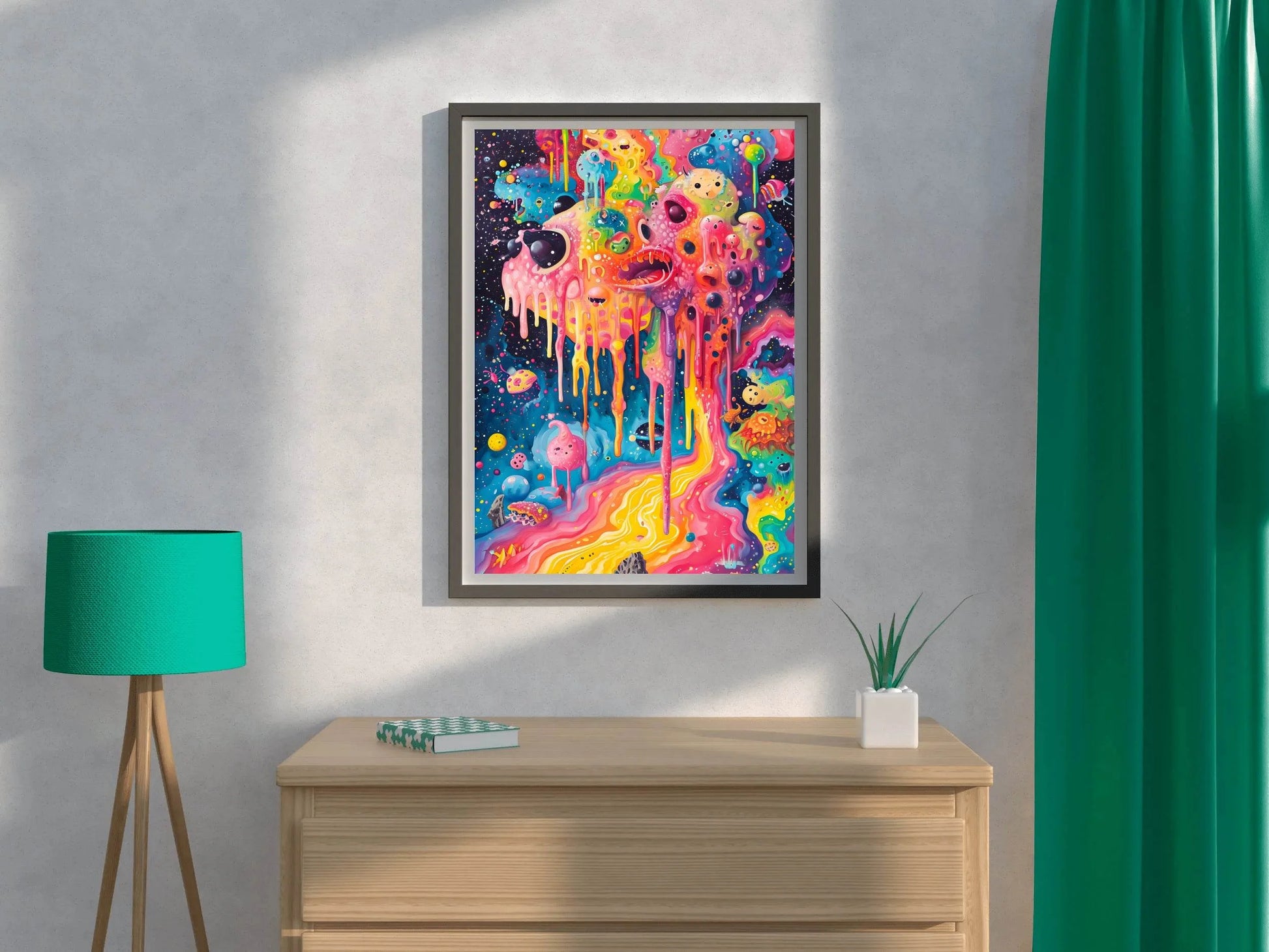 Brightly Colored Psychedelic Painting of a Monster Wall Art - beink online art store