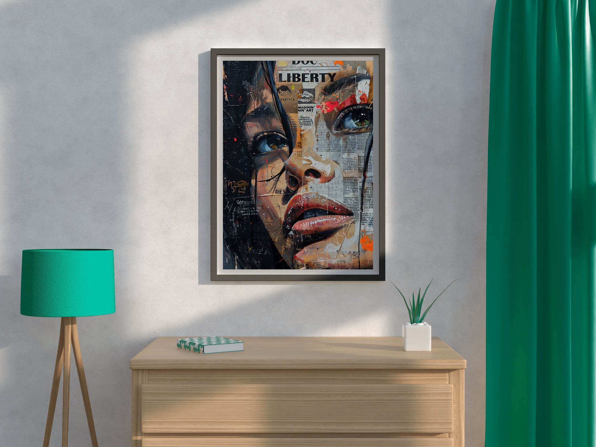 Collage of a Woman in Newspaper Wall Art - beink online art store