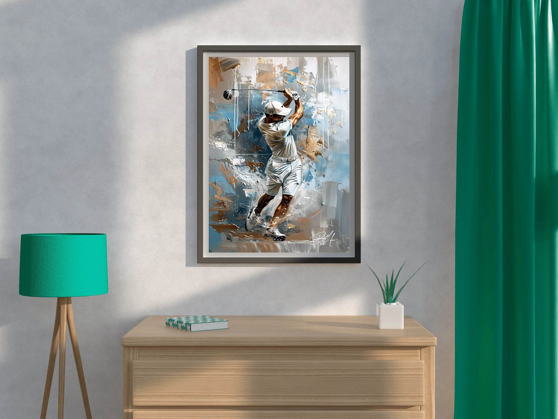 Master Flame Sports Aesthetic Wall Art Poster for Living Room, Home & Wall Decor Golf - beink online art store