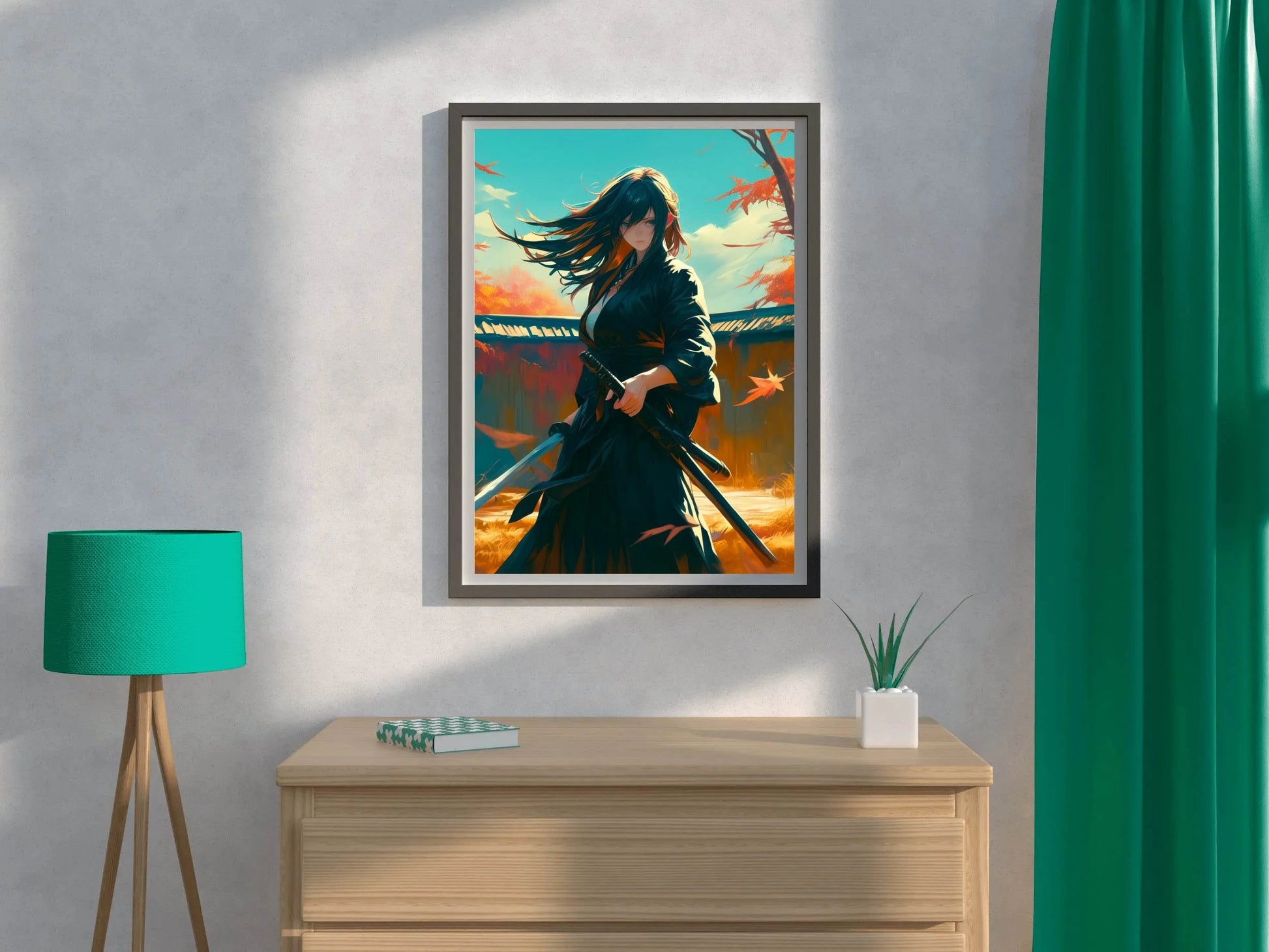 Anime Style Portrait of Traditional Japanese's Samurai Character Anime Wall Art - beink online art store