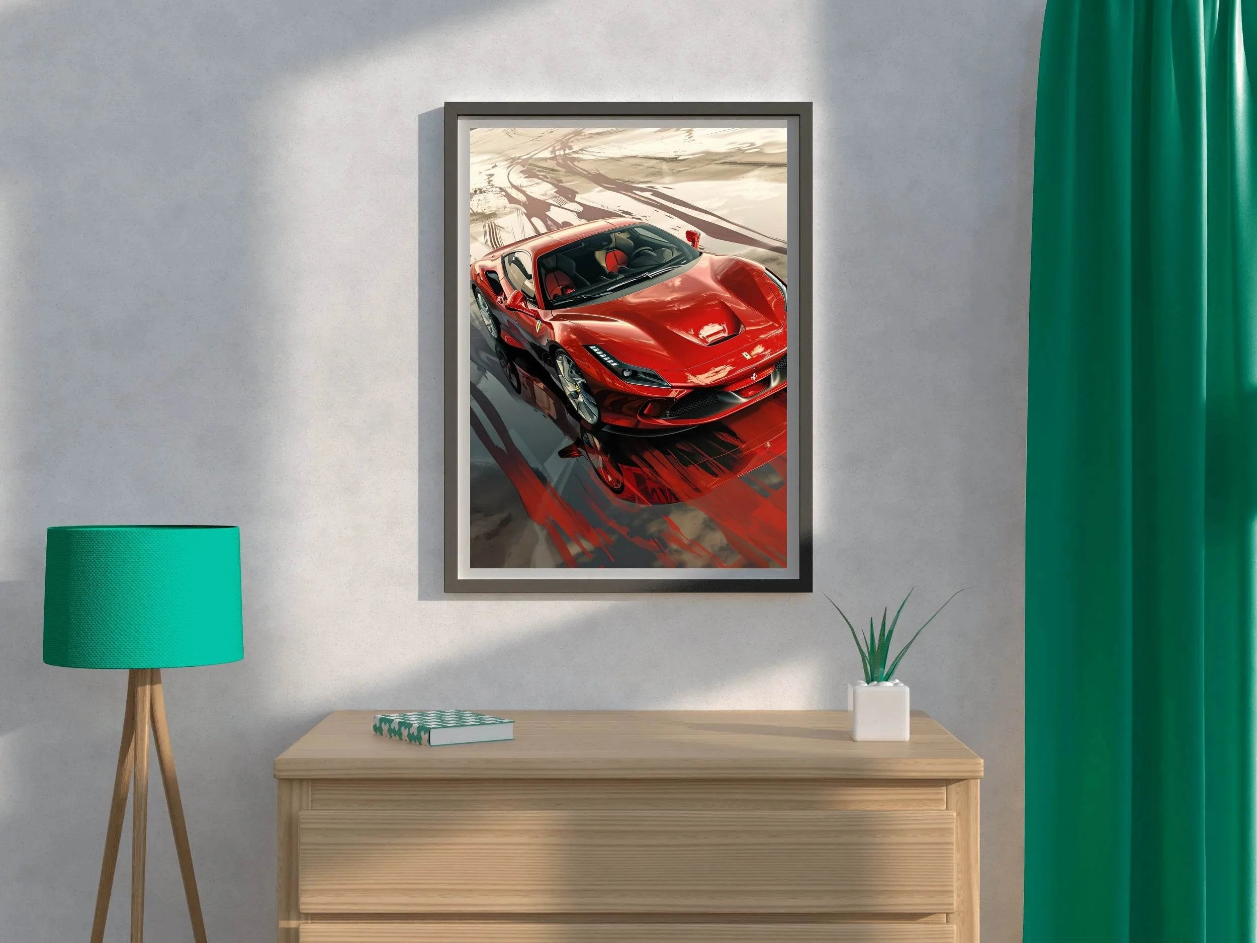 Ferrari F8 Full Red Wall Art - beink online art store