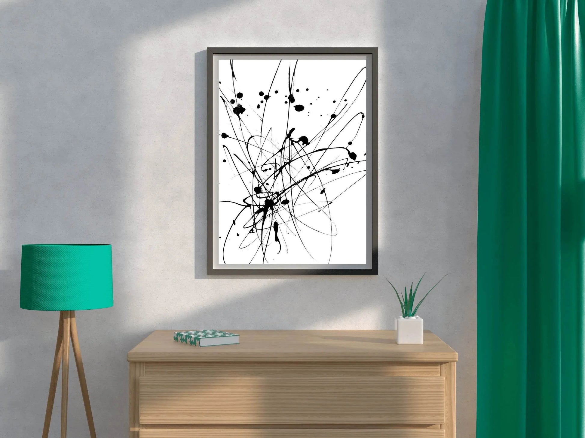 Black and White Inksplosion Modern Wall Art - beink online art store