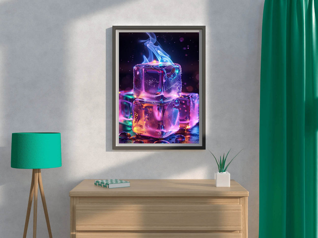 Fire Ice Cube Wall Art - beink online art store