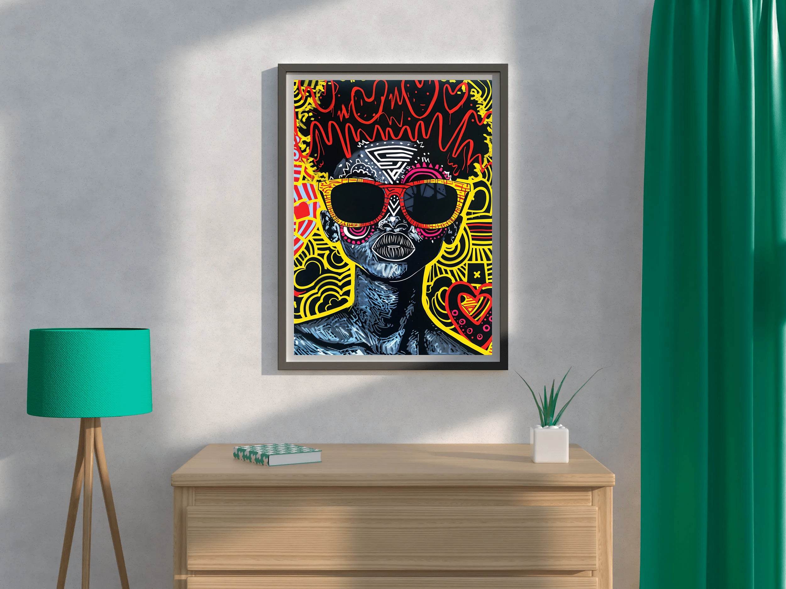 Funky Afro Wall Art - beink online art store