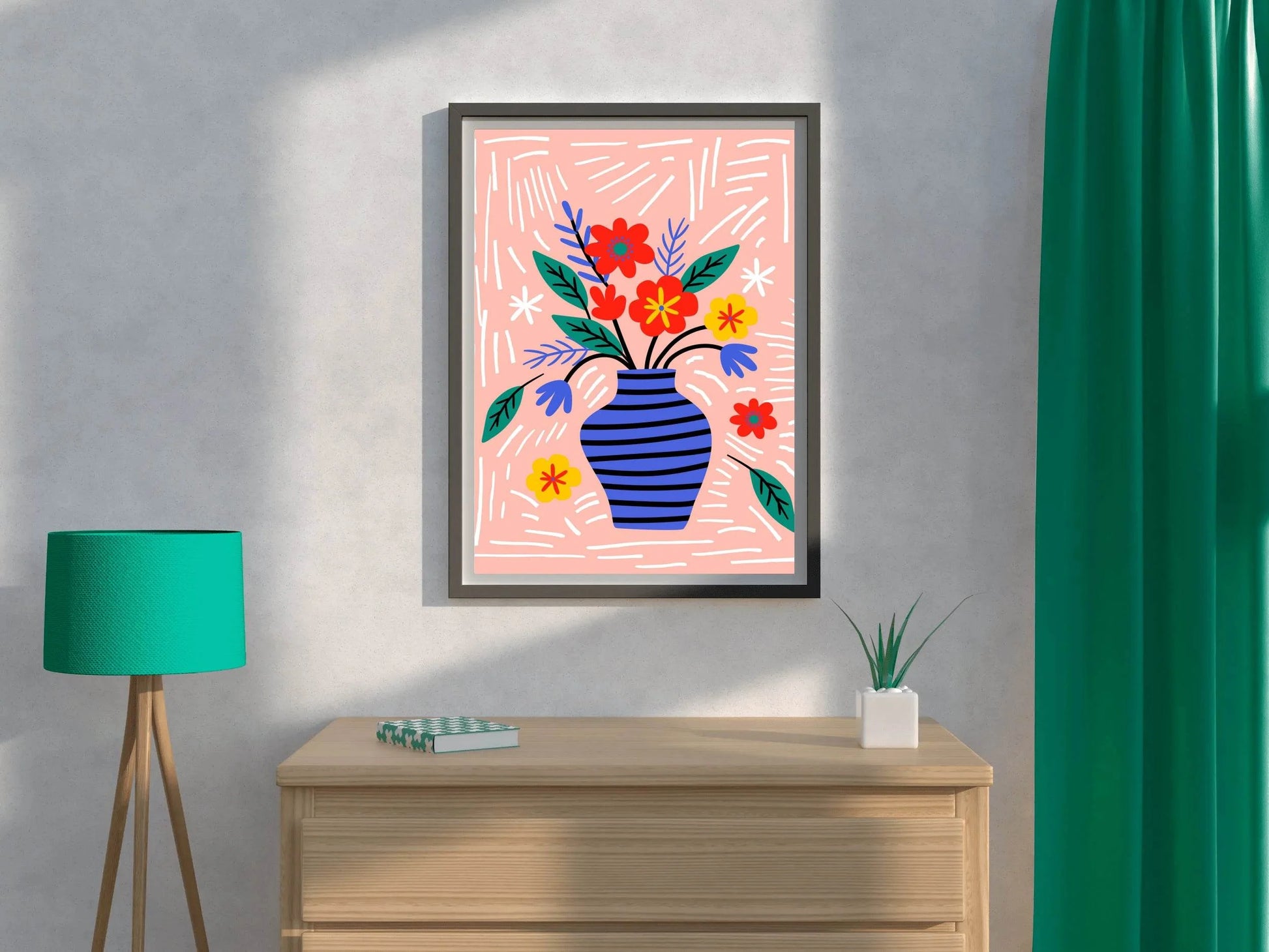 Painting a Bouquet of Flowers Inside a Clay Pot Art - beink online art store