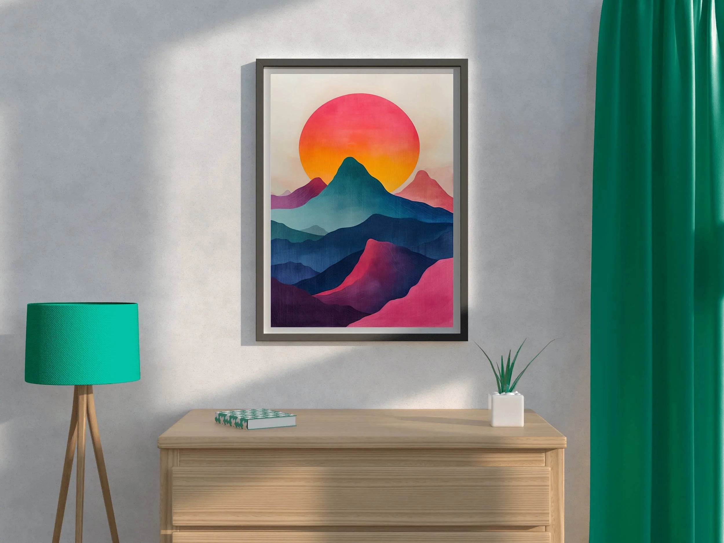 Oil Paint Rainbow Hills Modern Wall Art - beink online art store