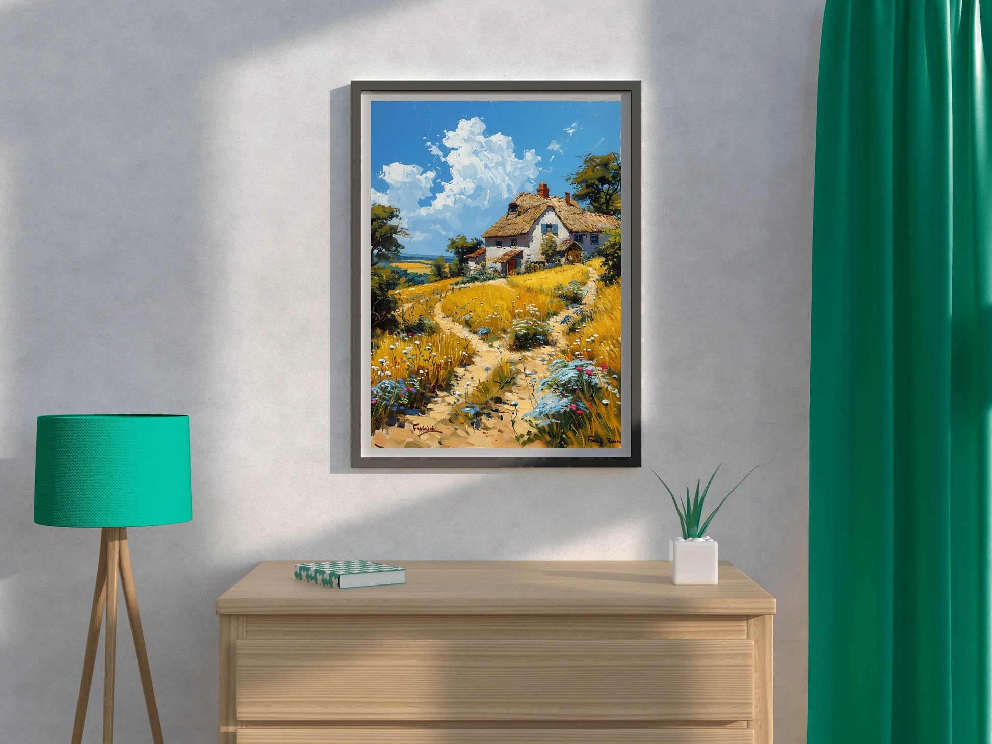 Painting Dirt Road In The Field Wall Art - beink online art store